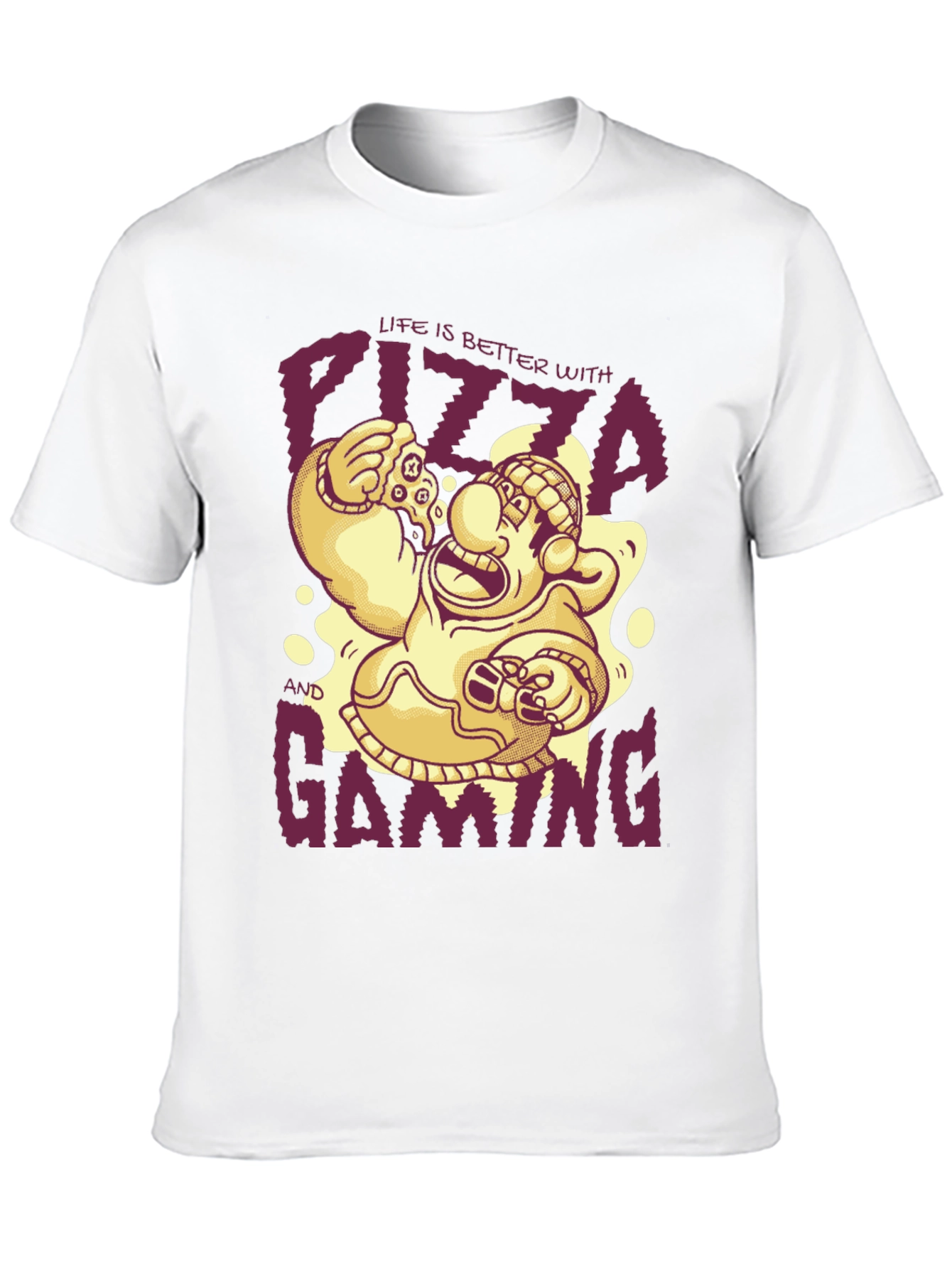 Pizza & Gaming T-Shirt: Funny Gamer Tee