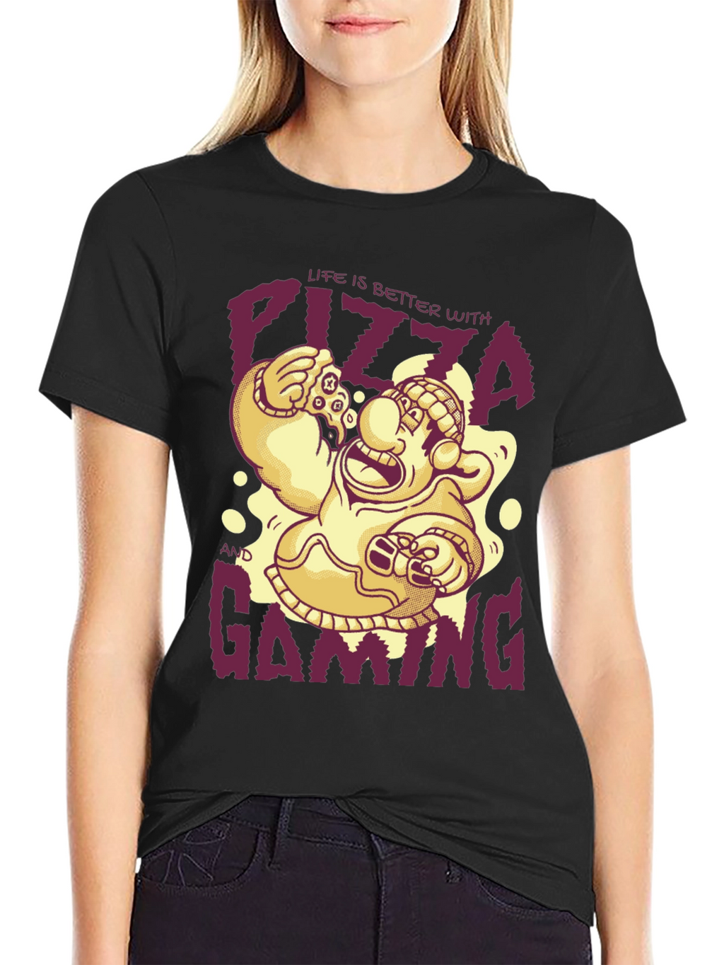 Pizza & Gaming T-Shirt: Funny Gamer Tee