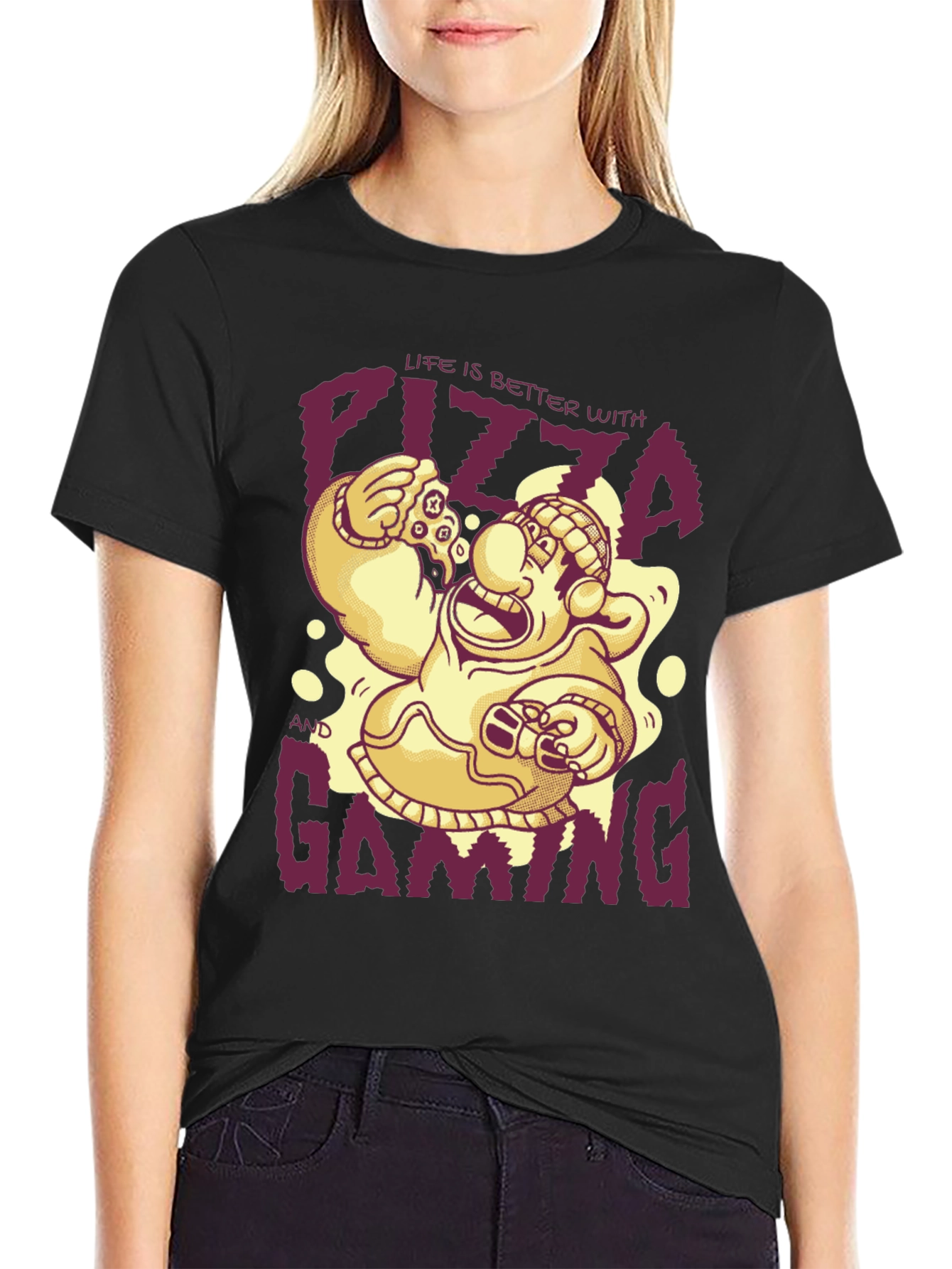 Pizza & Gaming T-Shirt: Funny Gamer Tee