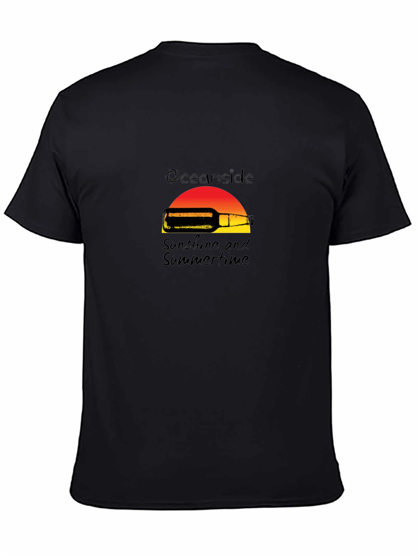 Oceanside Sunshine & Summertime Black T-Shirt