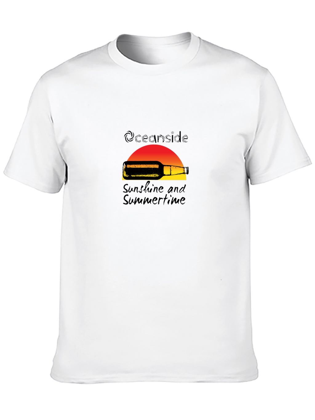 Oceanside Sunshine & Summertime Black T-Shirt