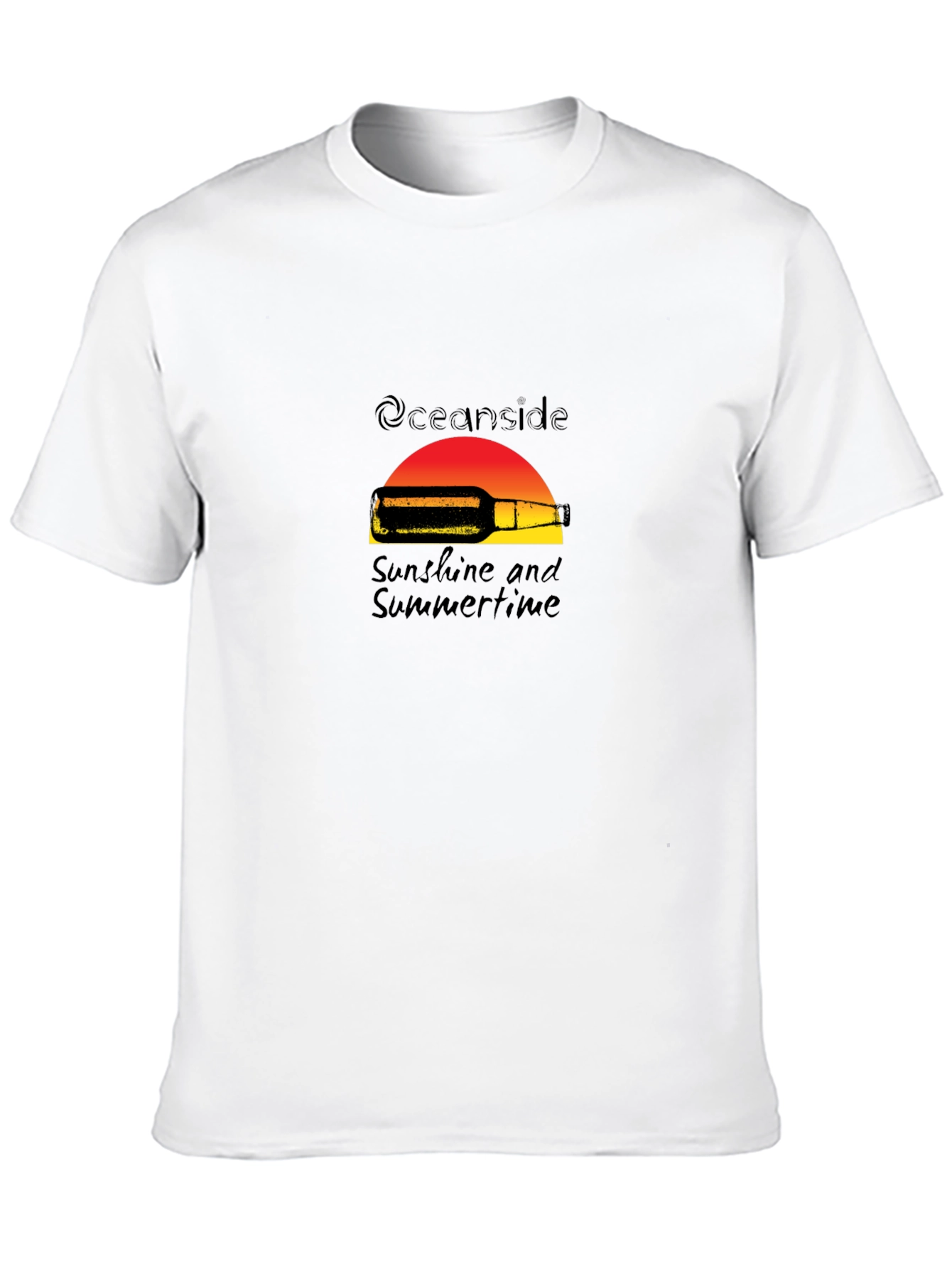 Oceanside Sunshine & Summertime Black T-Shirt
