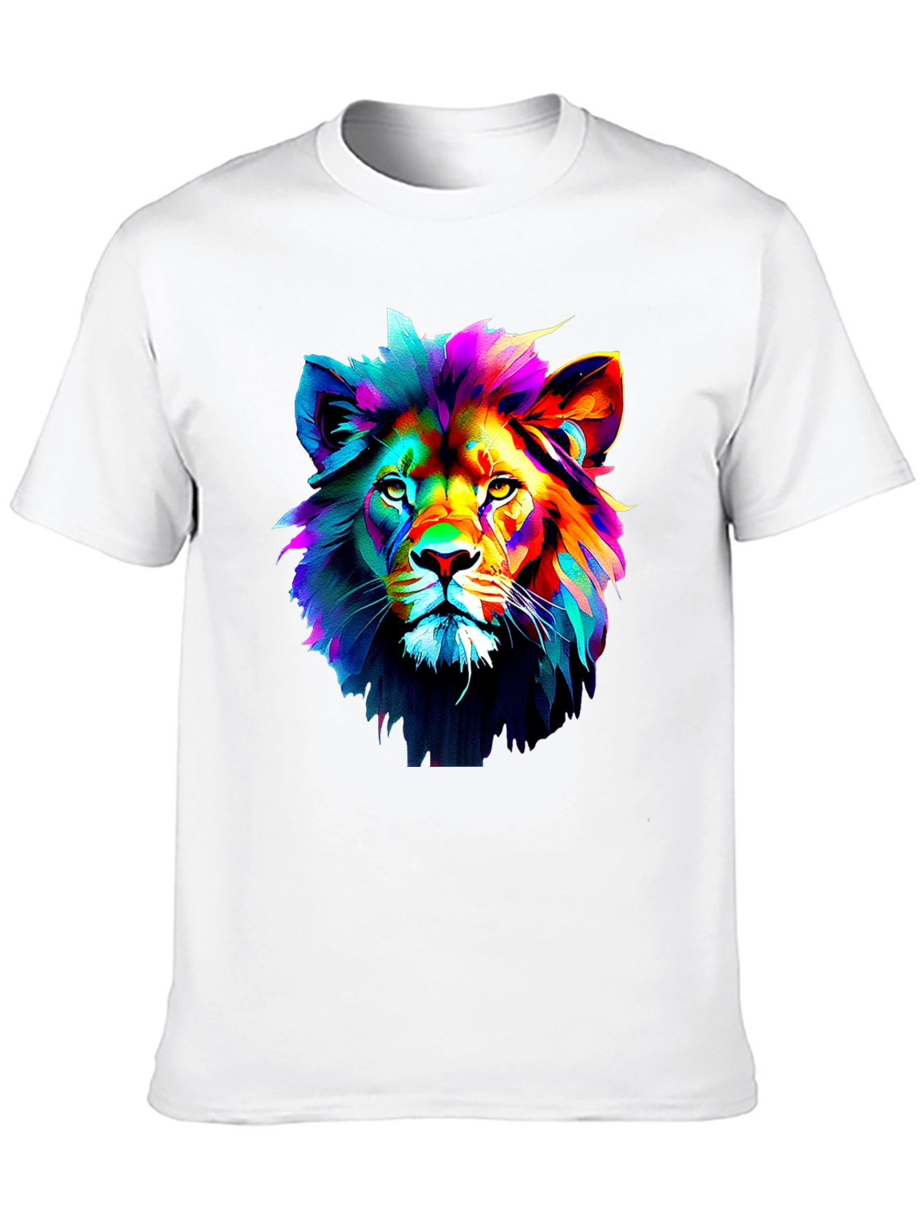 Vibrant Lion Graphic Black T-Shirt