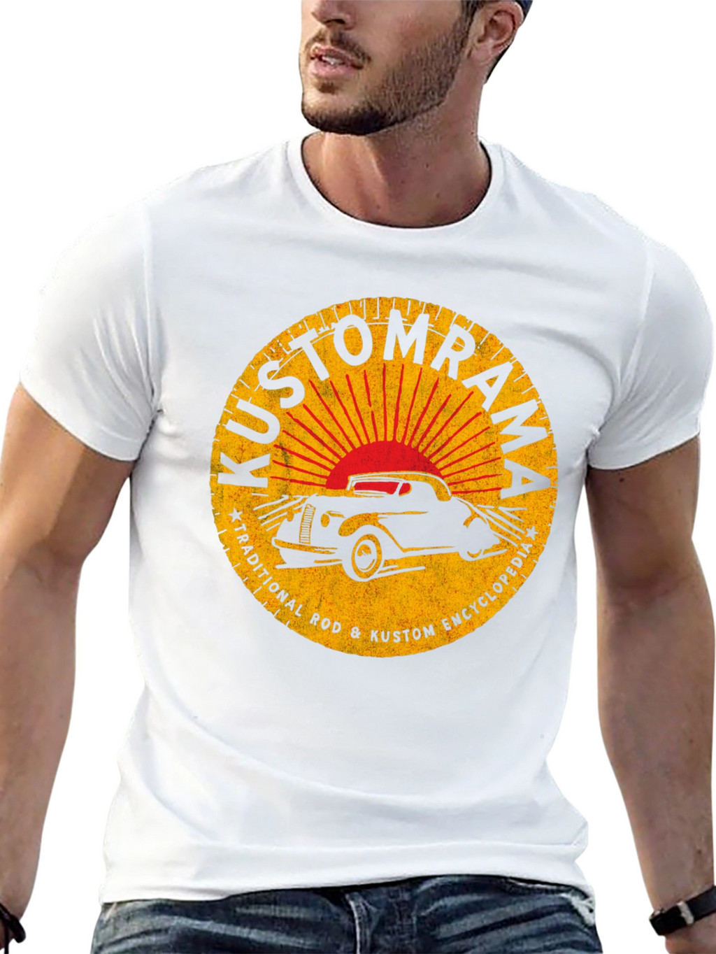 Kustomrama Car Graphic T-Shirt - Retro Automotive Style