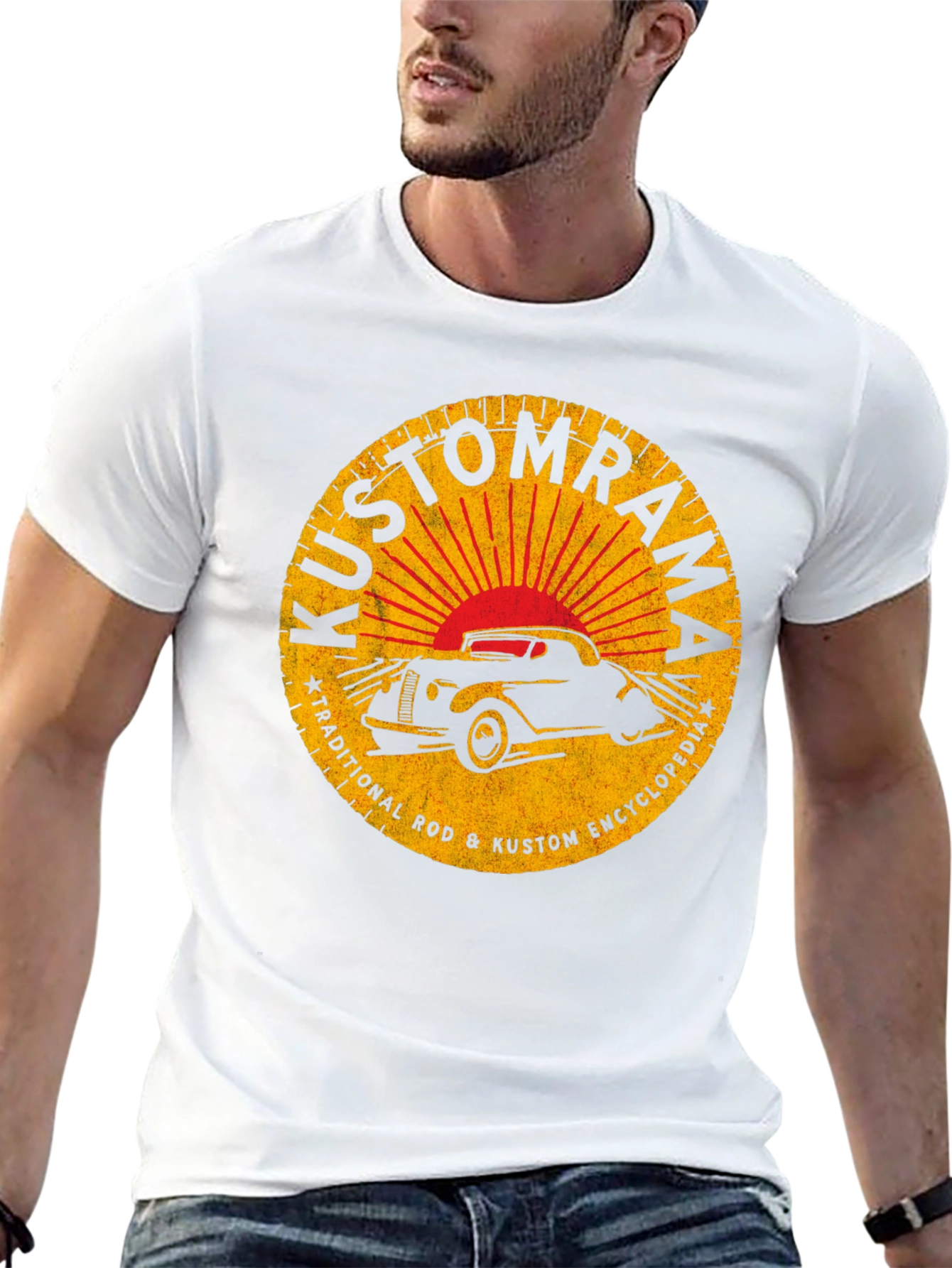 Kustomrama Car Graphic T-Shirt - Retro Automotive Style