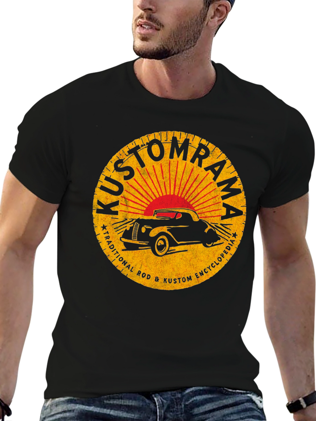 Kustomrama Car Graphic T-Shirt - Retro Automotive Style