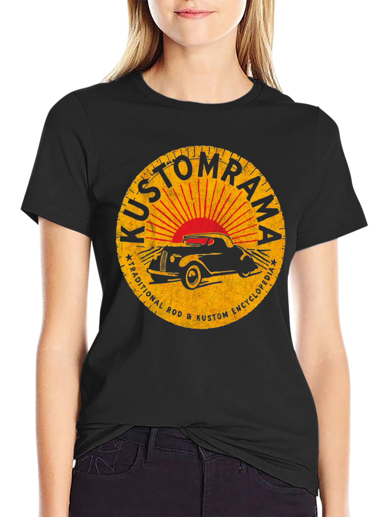 Kustomrama Car Graphic T-Shirt - Retro Automotive Style