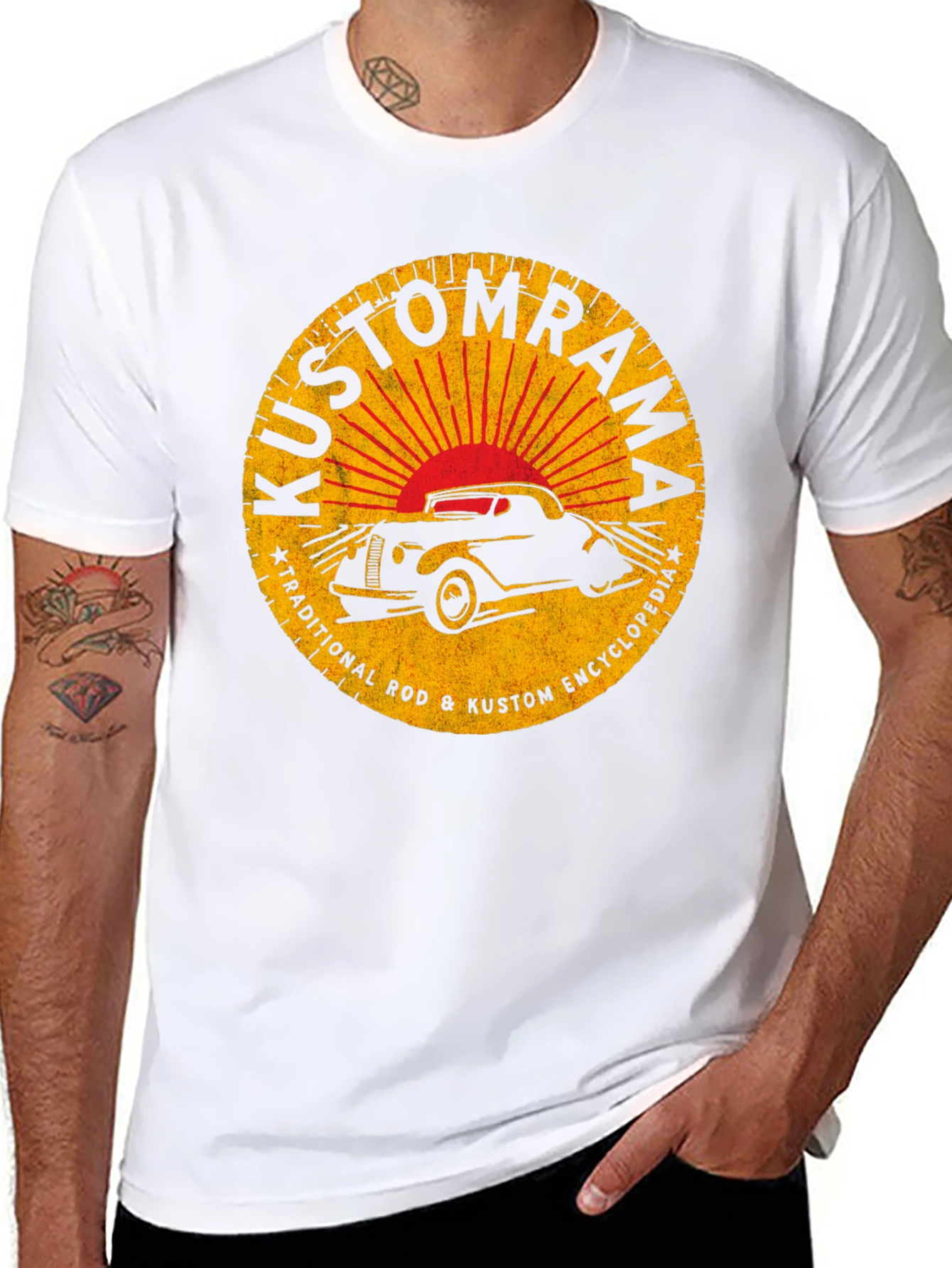 Kustomrama Car Graphic T-Shirt - Retro Automotive Style