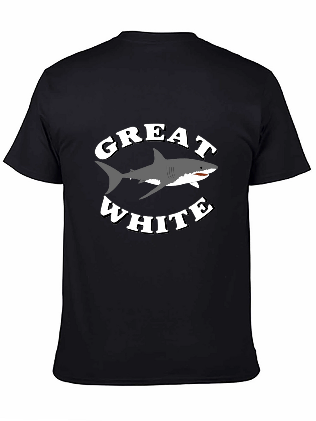 Great White Shark Graphic T-Shirt - Black