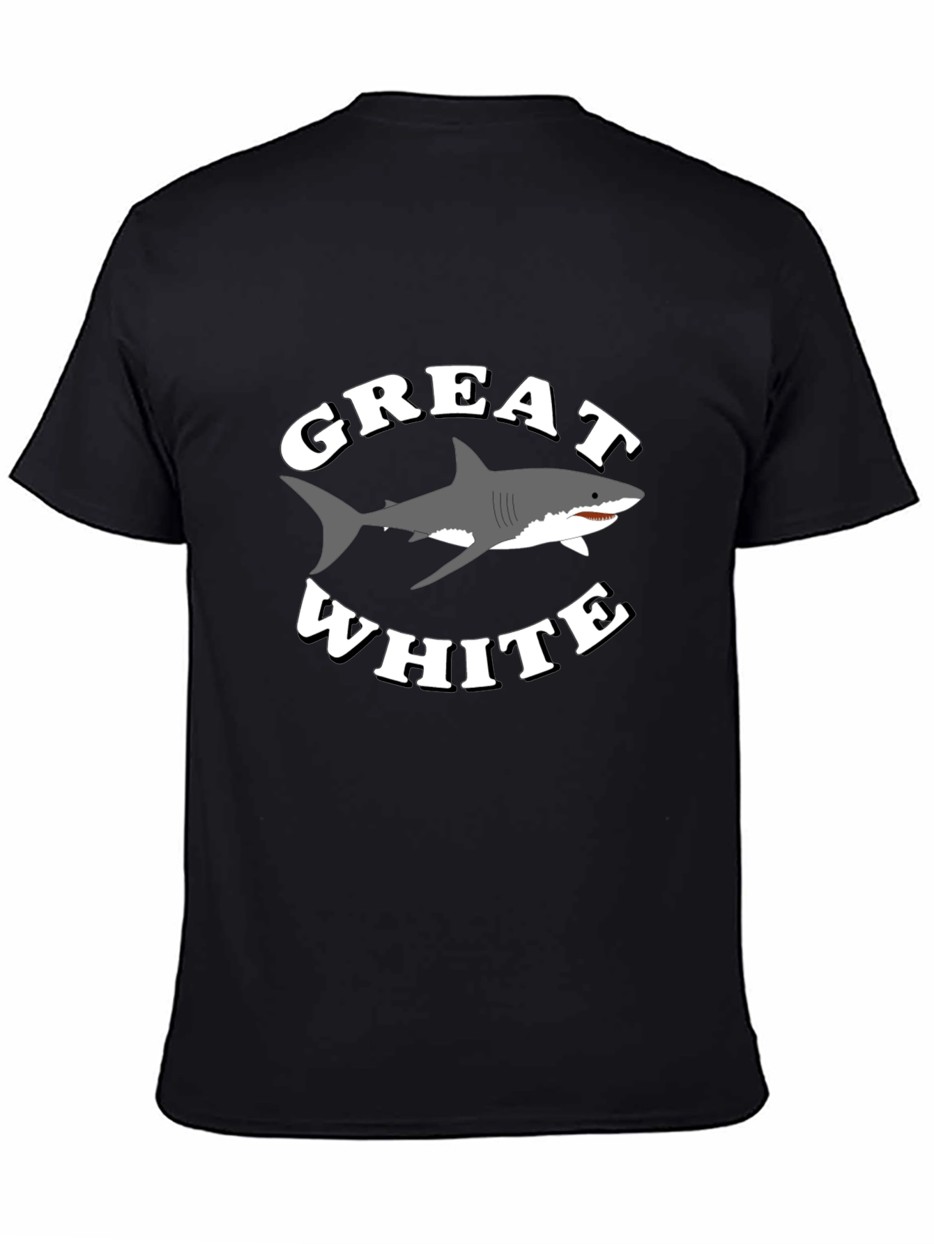 Great White Shark Graphic T-Shirt - Black