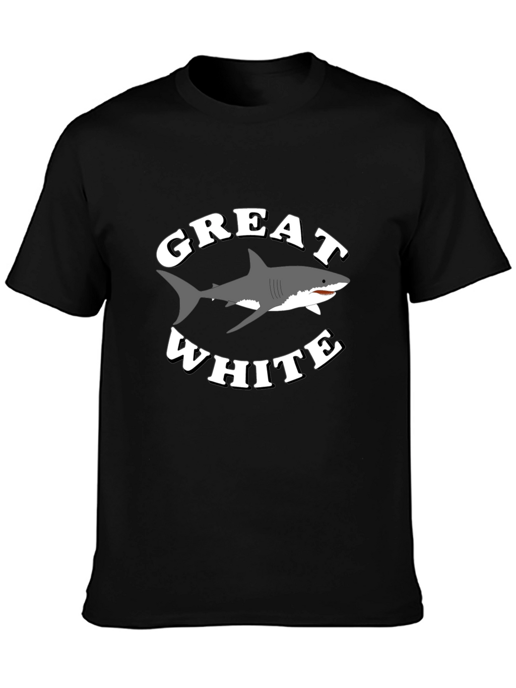 Great White Shark Graphic T-Shirt - Black