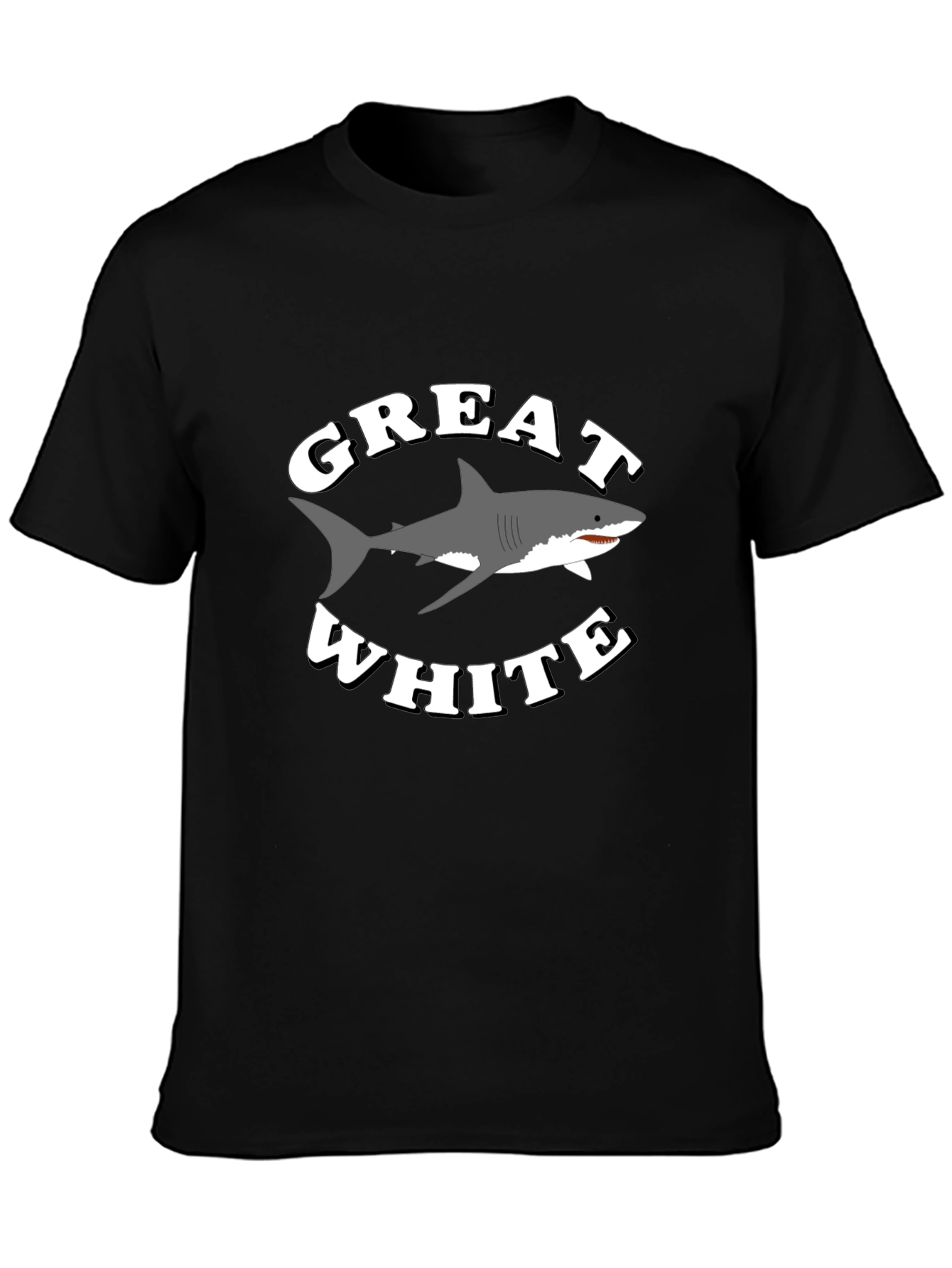Great White Shark Graphic T-Shirt - Black
