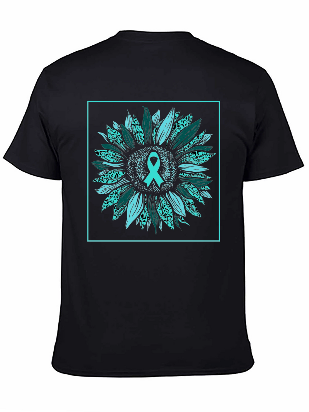 Teal Ribbon Sunflower Graphic Tee