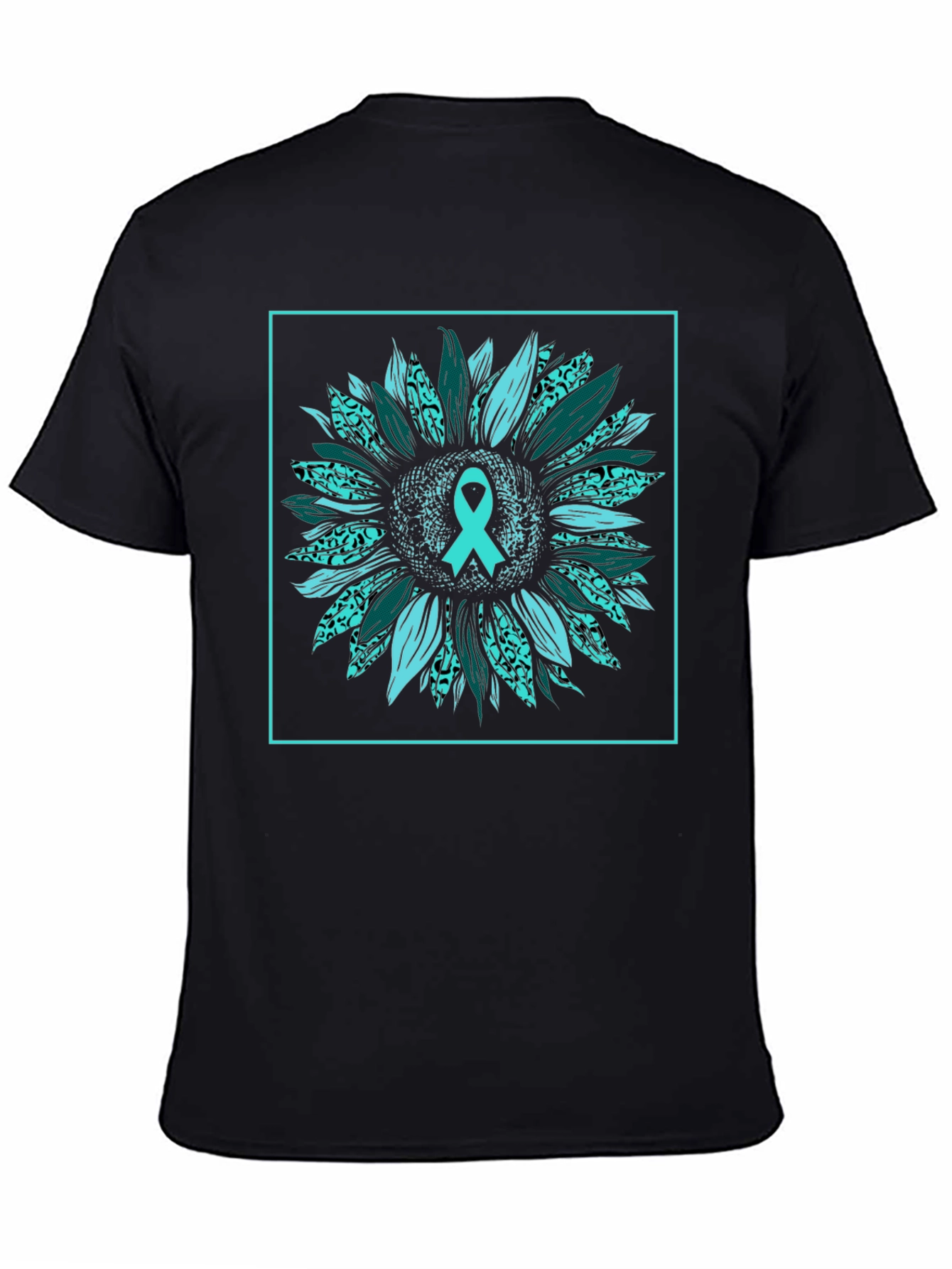 Teal Ribbon Sunflower Graphic Tee