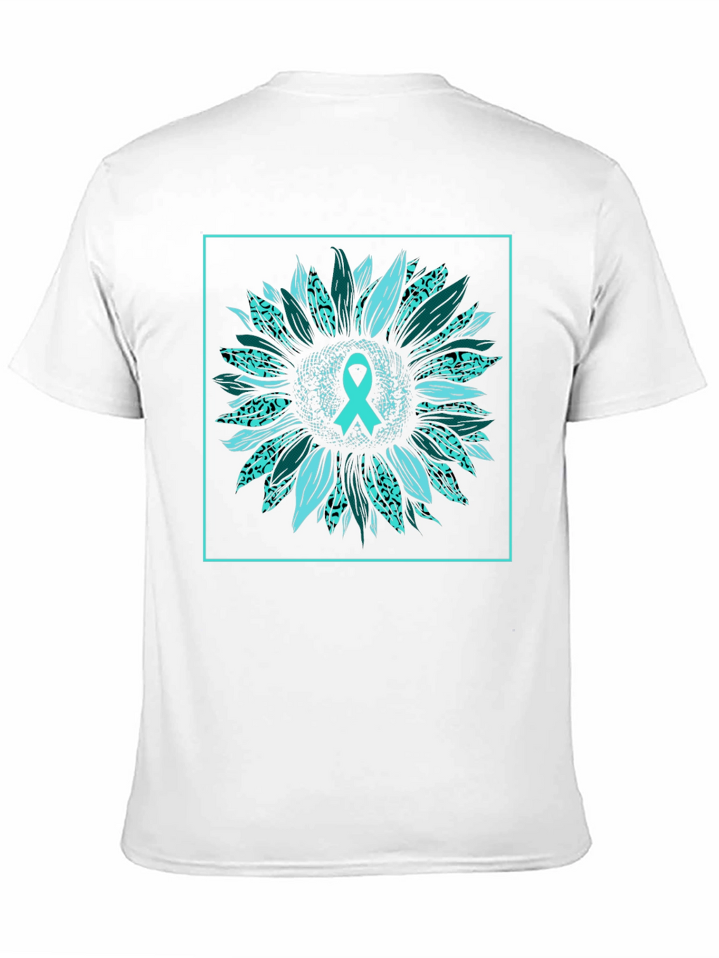 Teal Ribbon Sunflower Graphic Tee