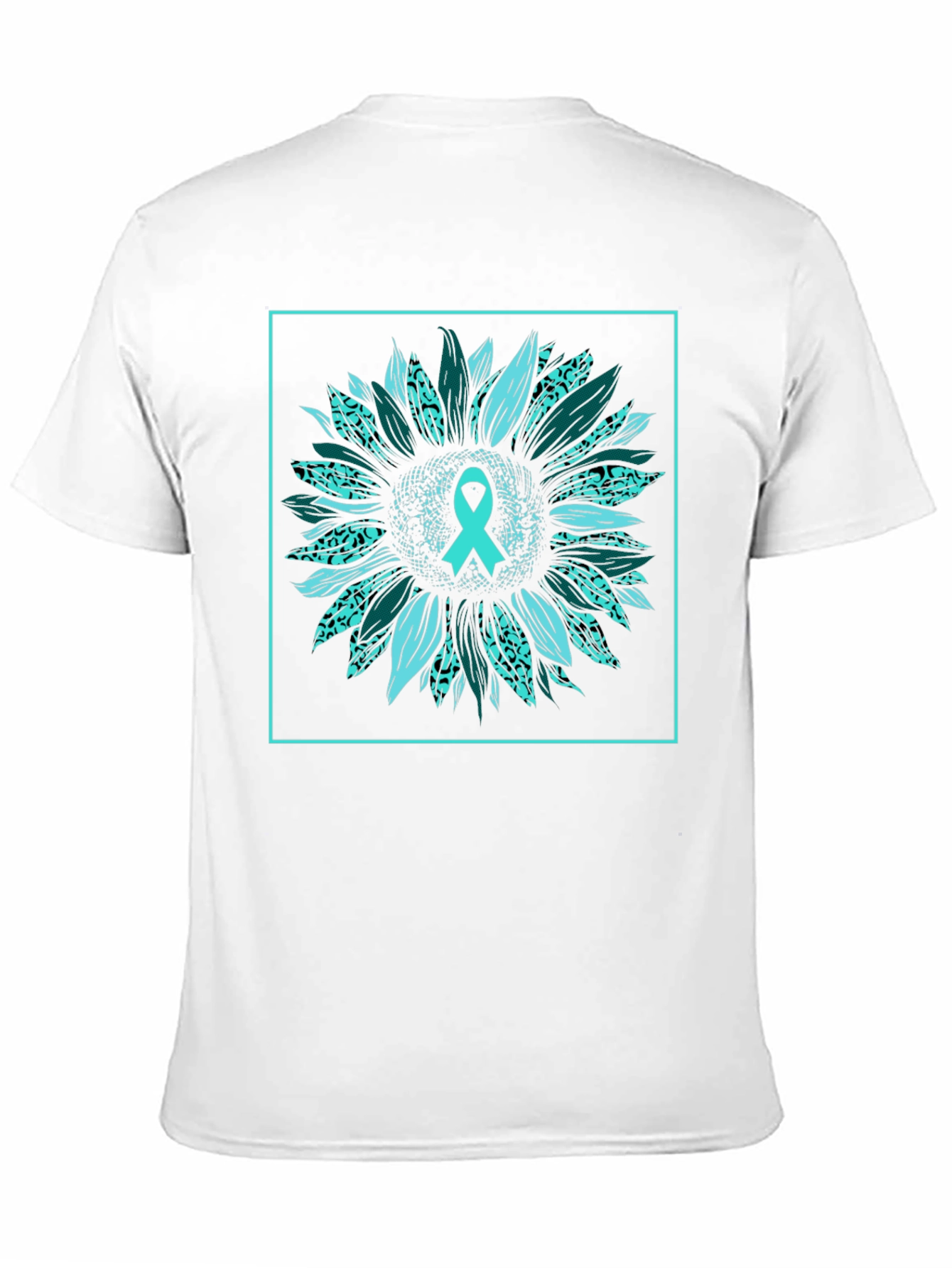 Teal Ribbon Sunflower Graphic Tee
