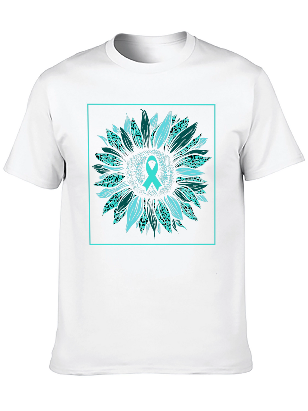 Teal Ribbon Sunflower Graphic Tee