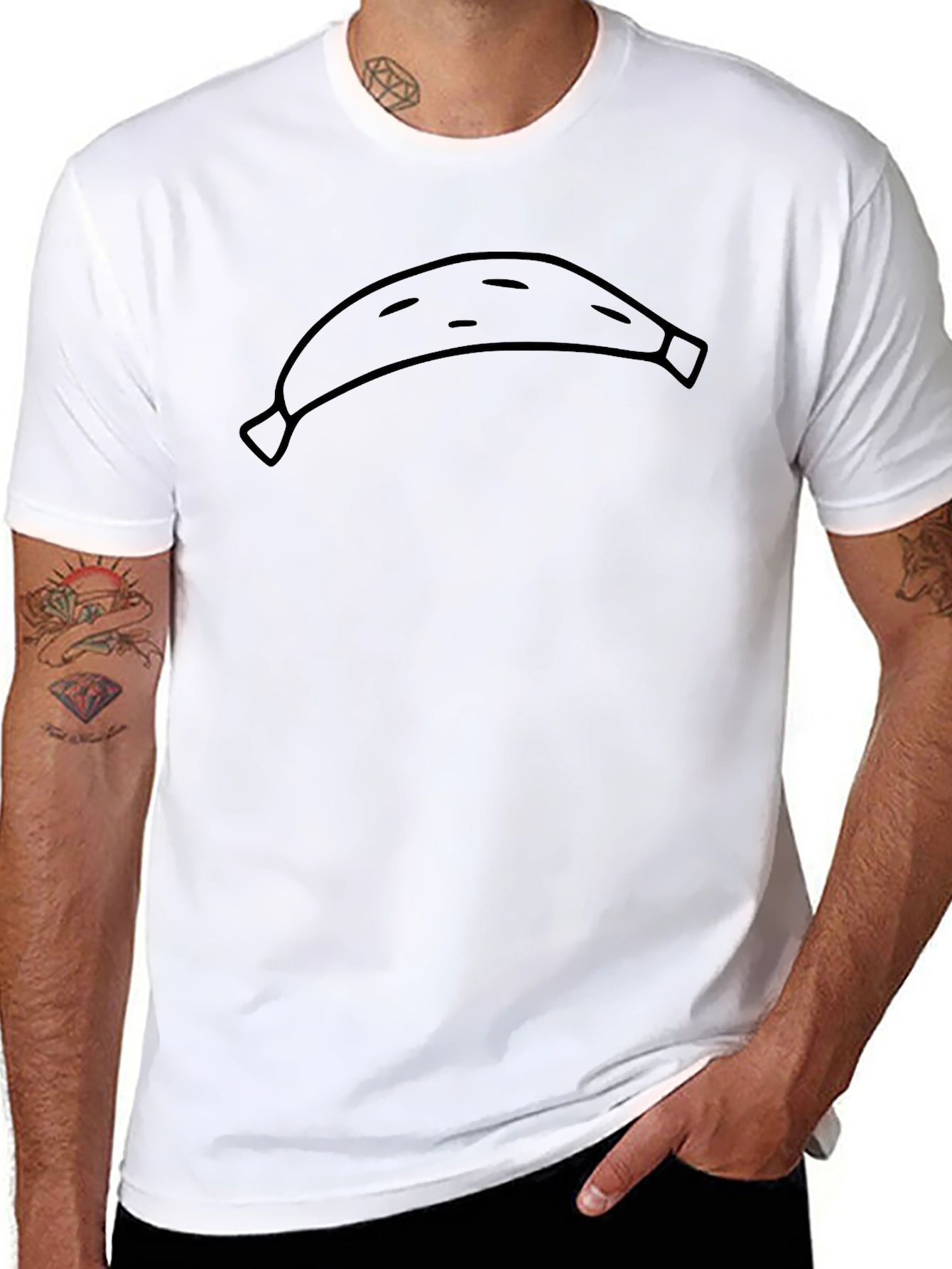 Banana Outline Graphic T-Shirt