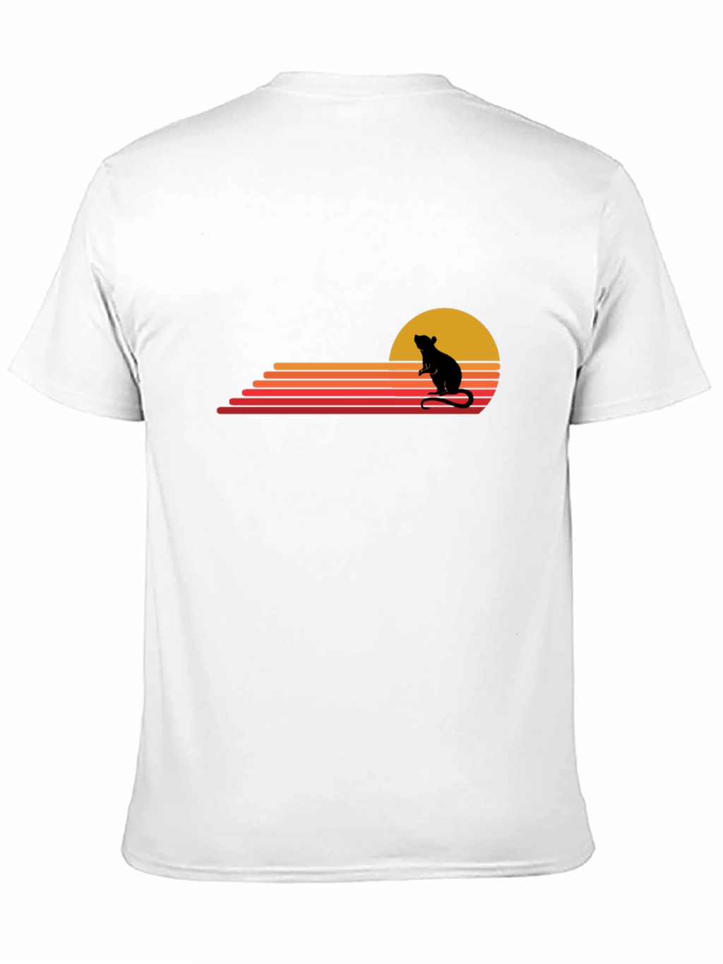 Retro Rat Sunset Black T-Shirt