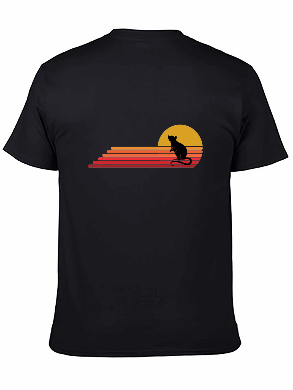 Retro Rat Sunset Black T-Shirt