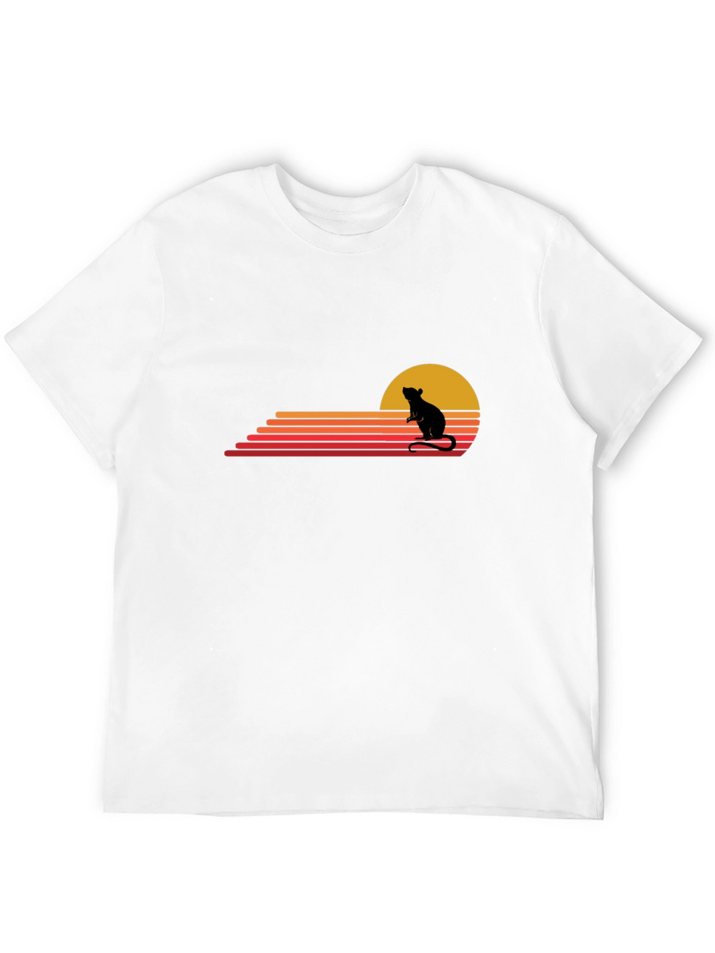 Retro Rat Sunset Black T-Shirt