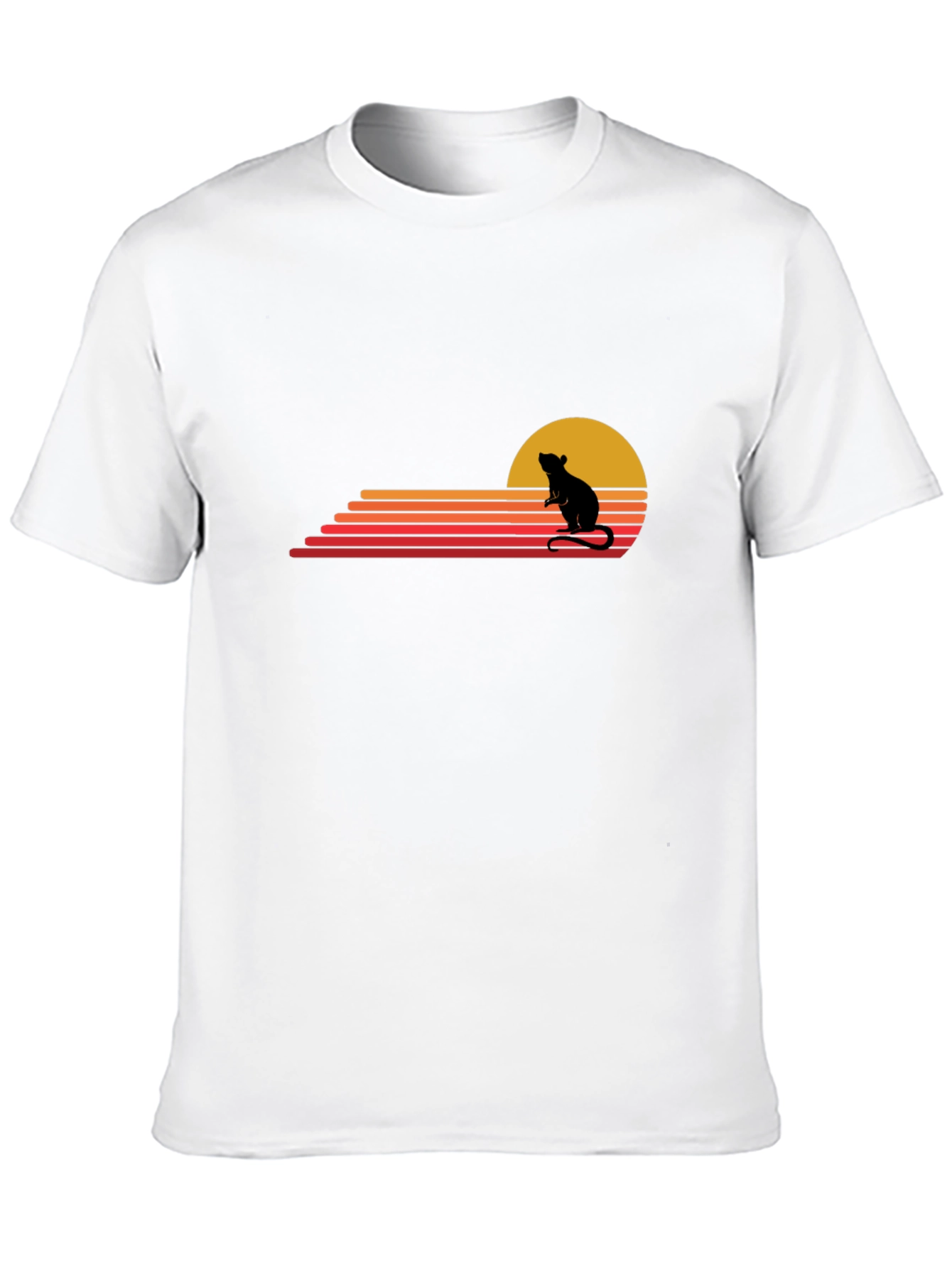 Retro Rat Sunset Black T-Shirt