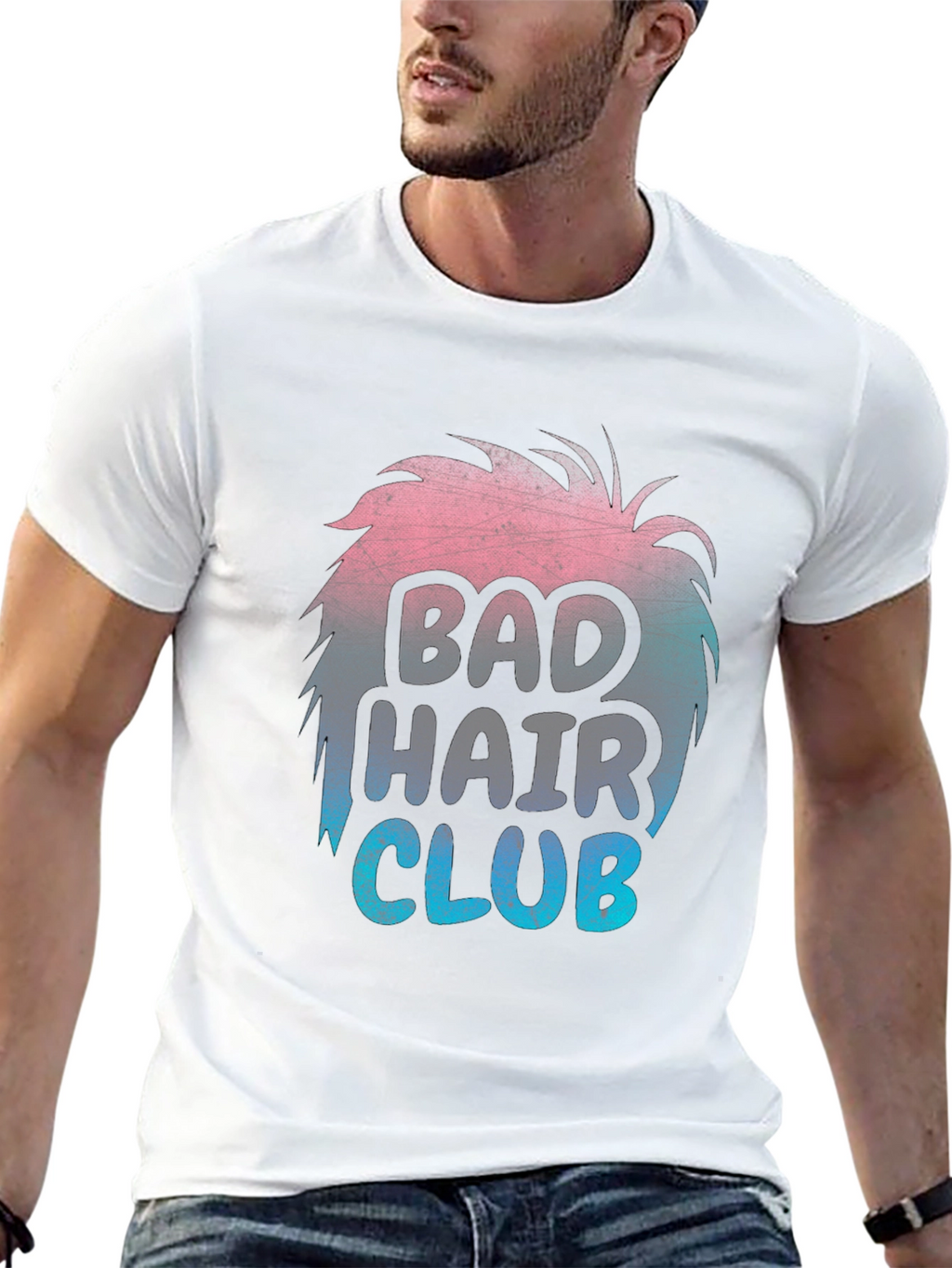 Bad Hair Club T-Shirt Funny Hairstyle Tee