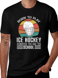 Born To Play Ice Hockey Graphic T-Shirt