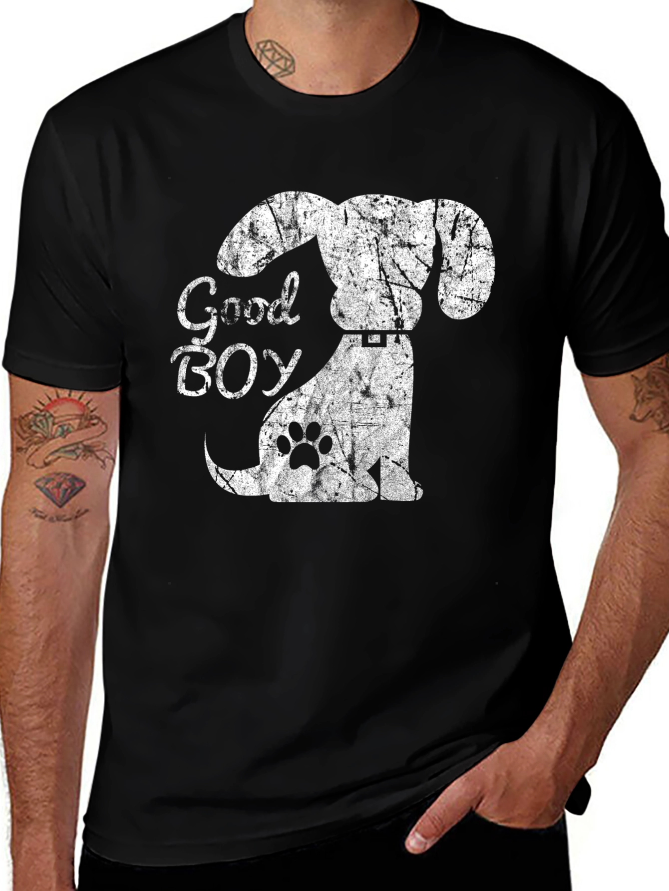 Good Boy Dog Graphic Tee - Mens Black T-Shirt