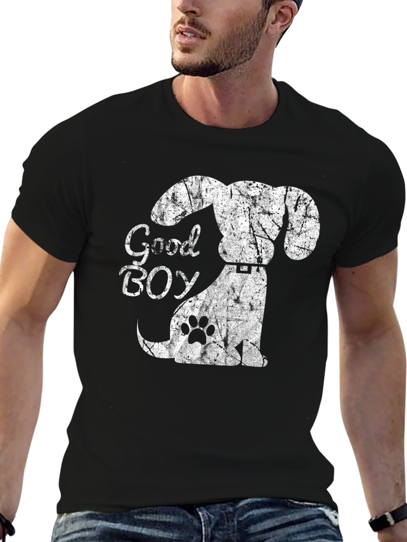 Good Boy Dog Graphic Tee - Mens Black T-Shirt