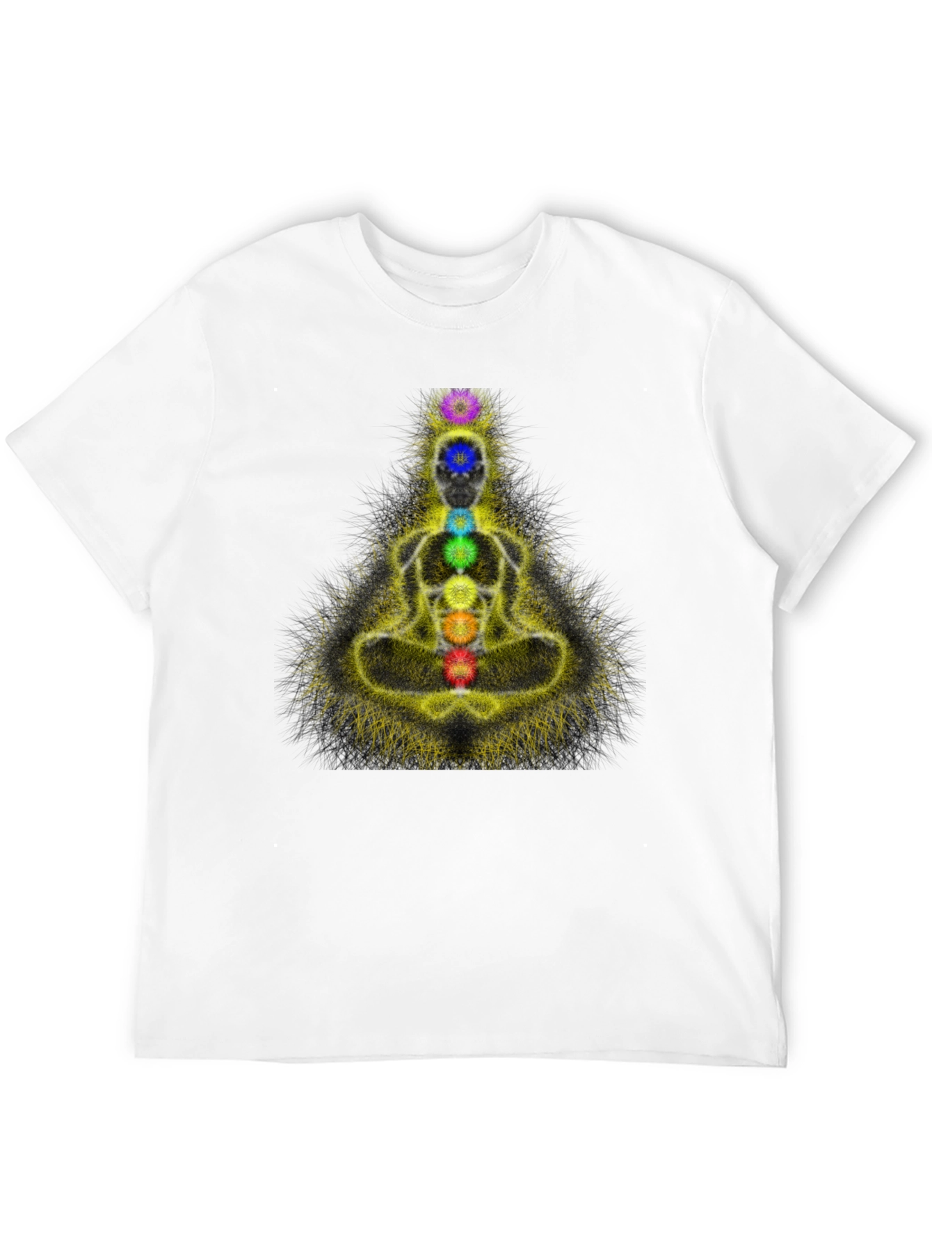 Chakra Meditation Graphic Black T-Shirt