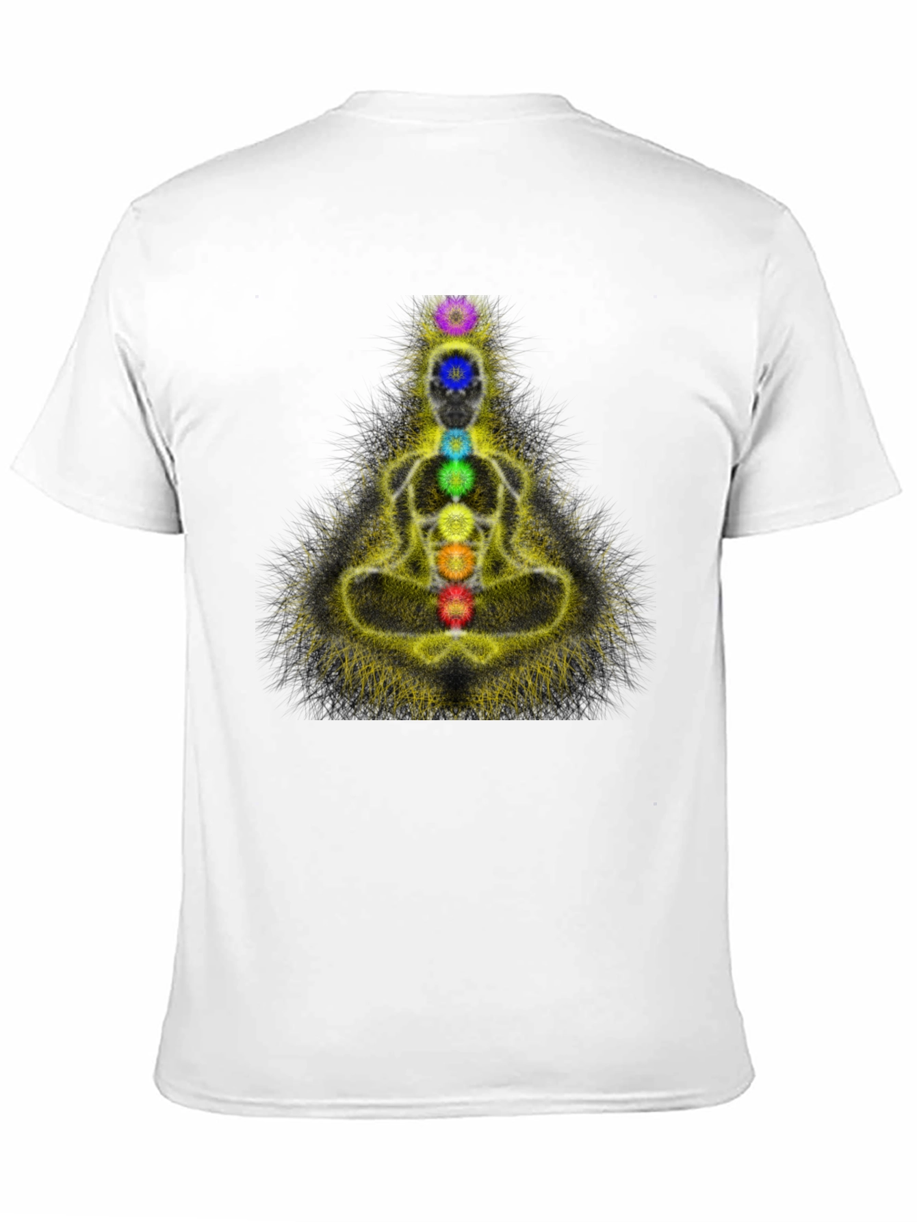 Chakra Meditation Graphic Black T-Shirt
