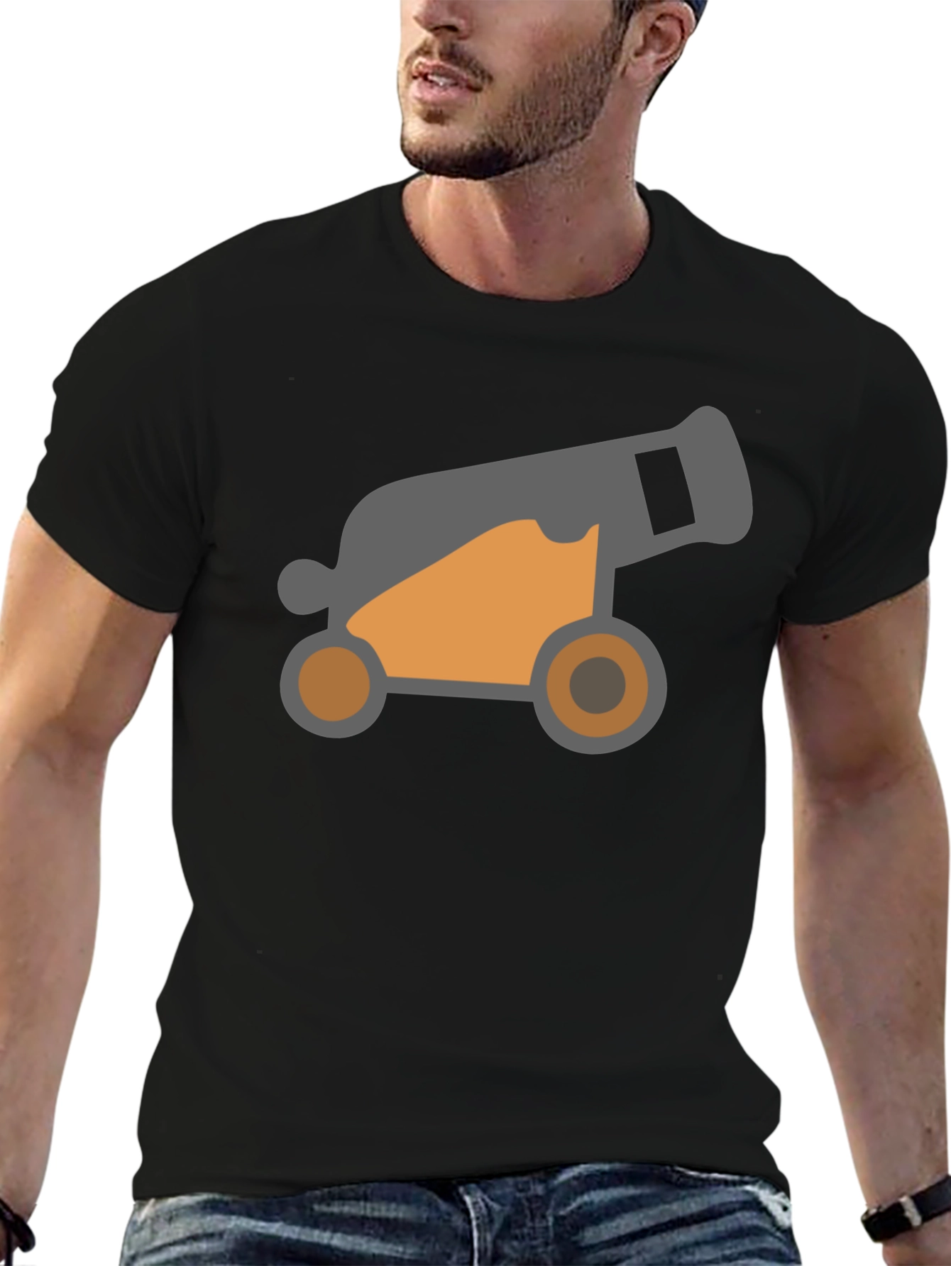 Cannon Graphic Tee - Classic Black Cotton Shirt