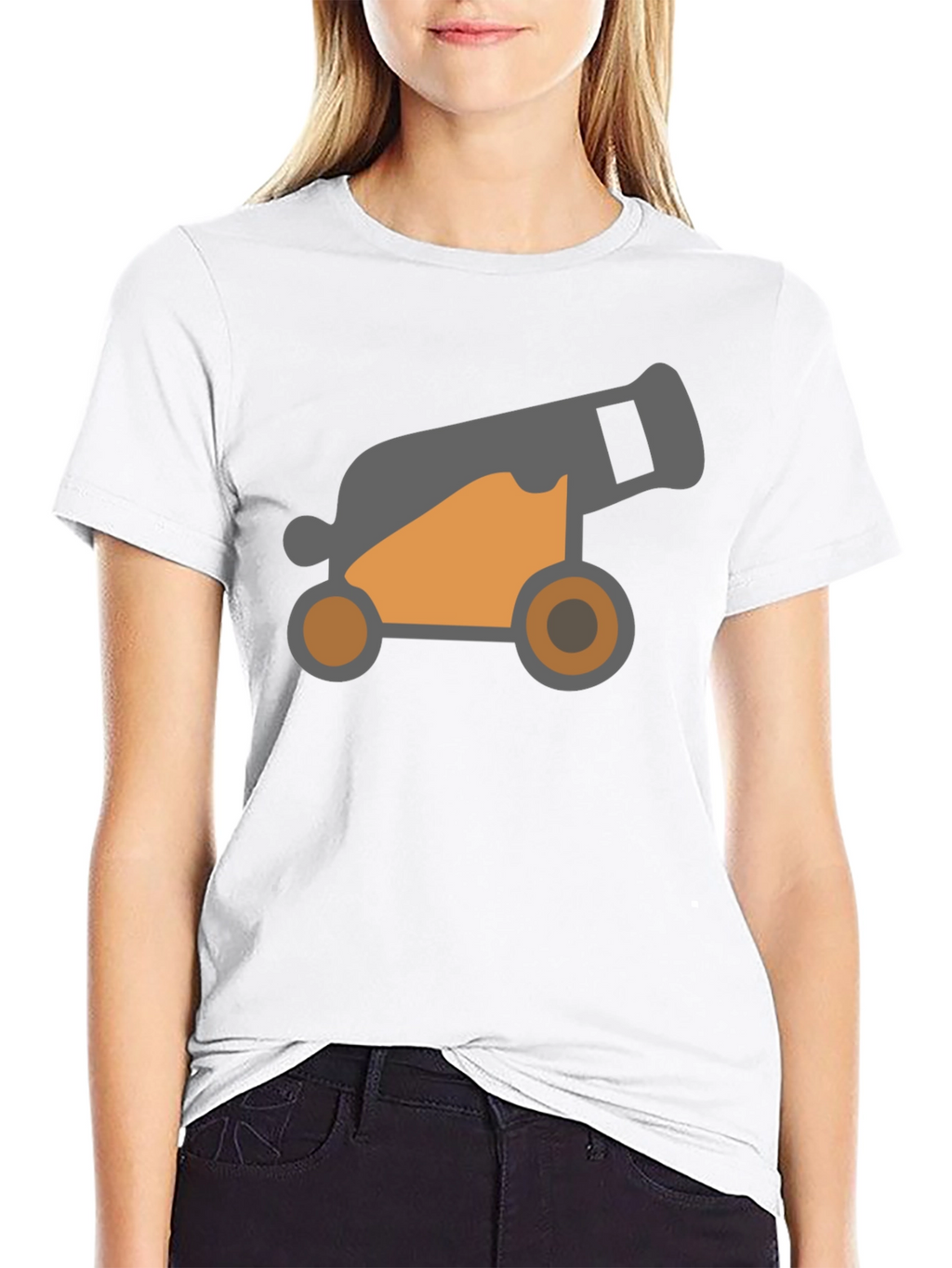Cannon Graphic Tee - Classic Black Cotton Shirt
