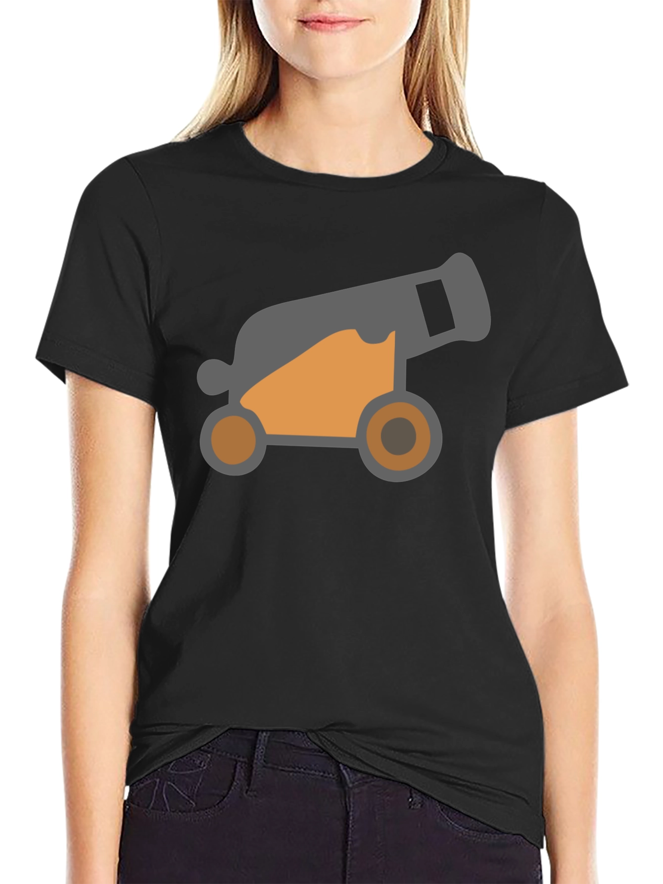 Cannon Graphic Tee - Classic Black Cotton Shirt