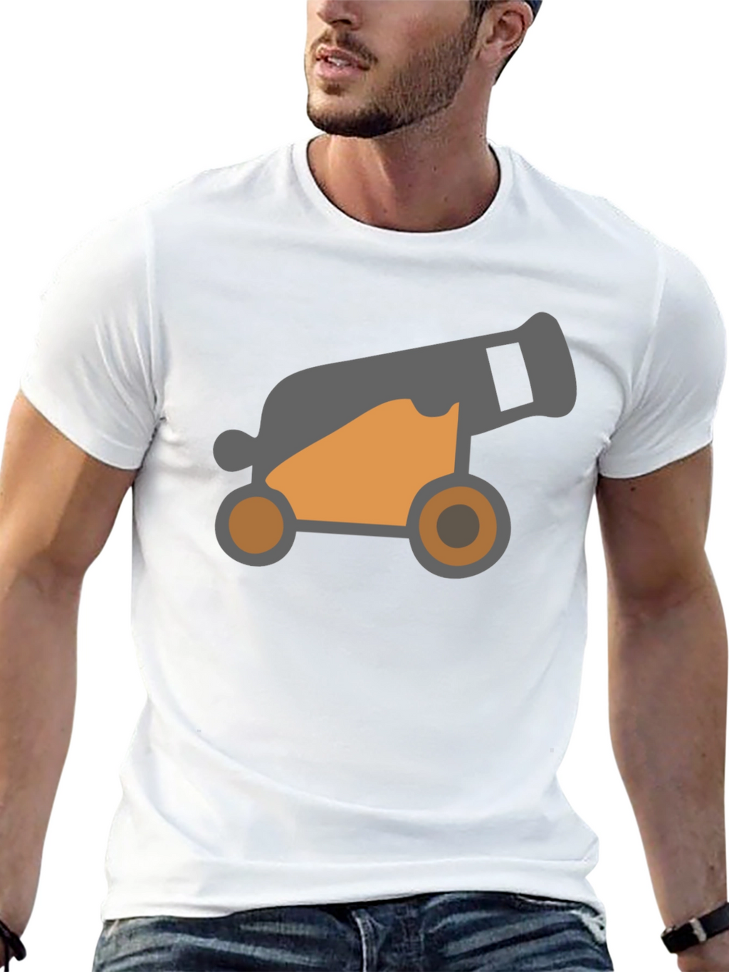 Cannon Graphic Tee - Classic Black Cotton Shirt