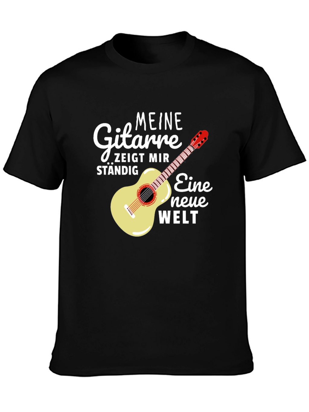 Guitar & German Quote Black T-Shirt