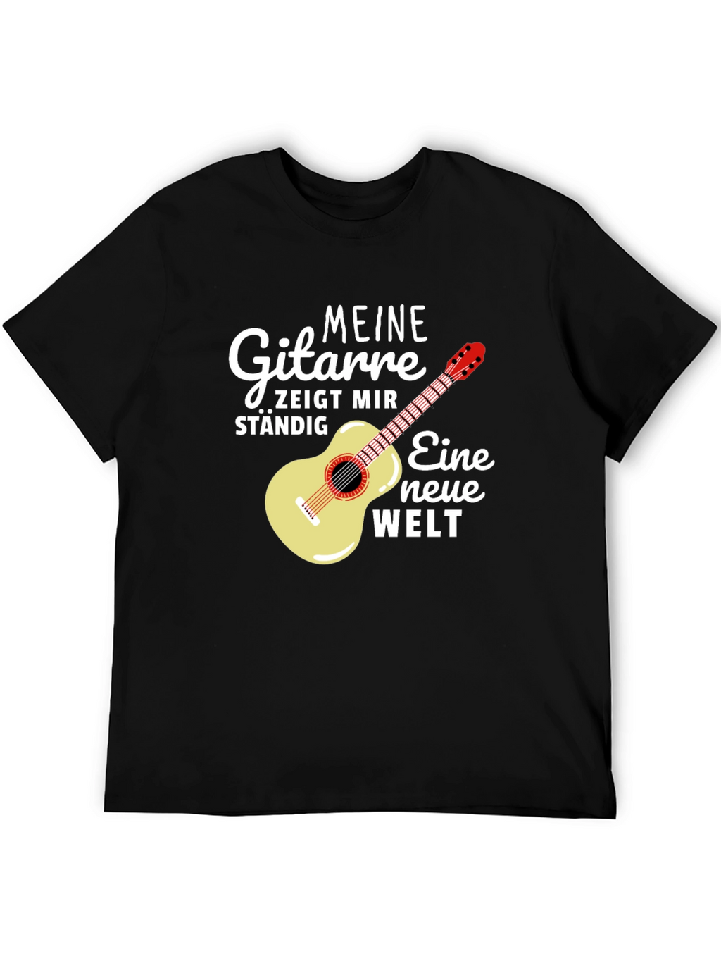 Guitar & German Quote Black T-Shirt