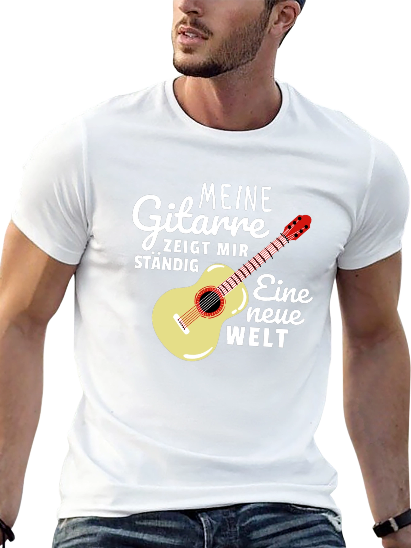 Guitar & German Quote Black T-Shirt