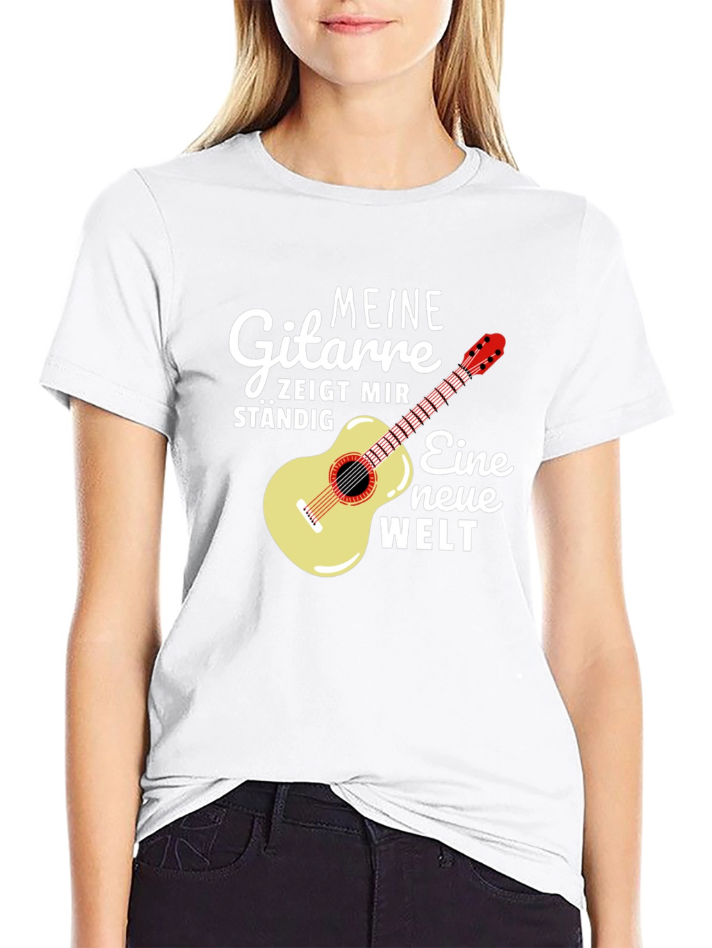 Guitar & German Quote Black T-Shirt