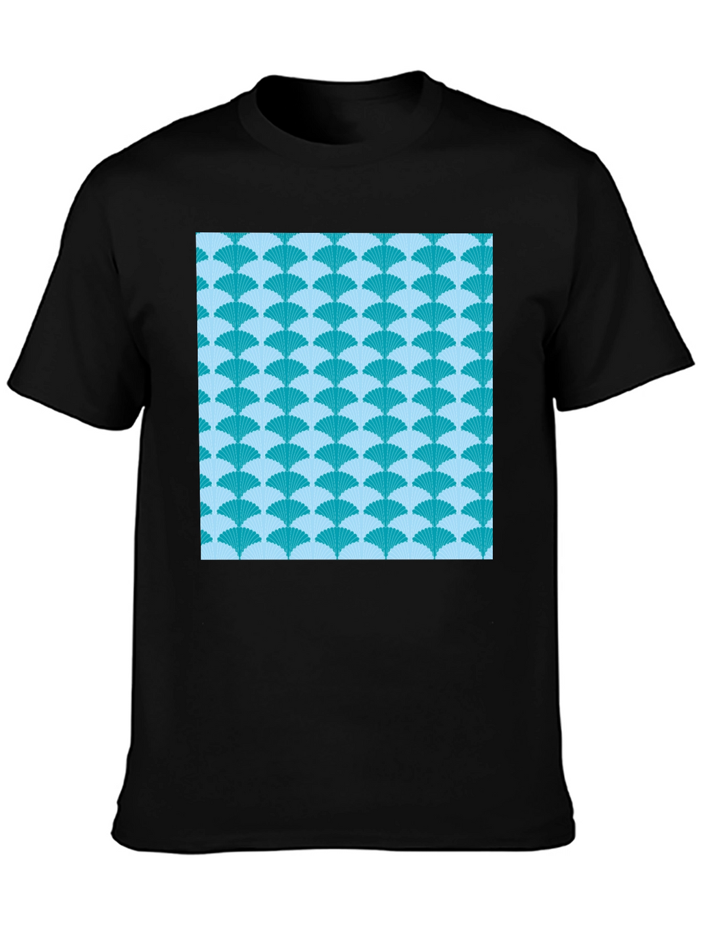 Fan Pattern Tee - Stylish Graphic Print T-Shirt