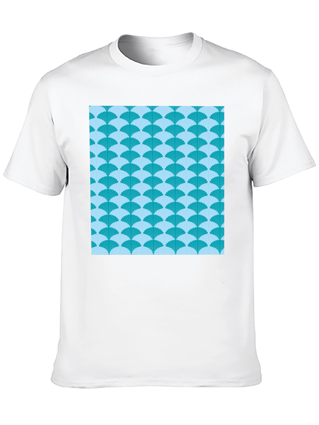 Fan Pattern Tee - Stylish Graphic Print T-Shirt