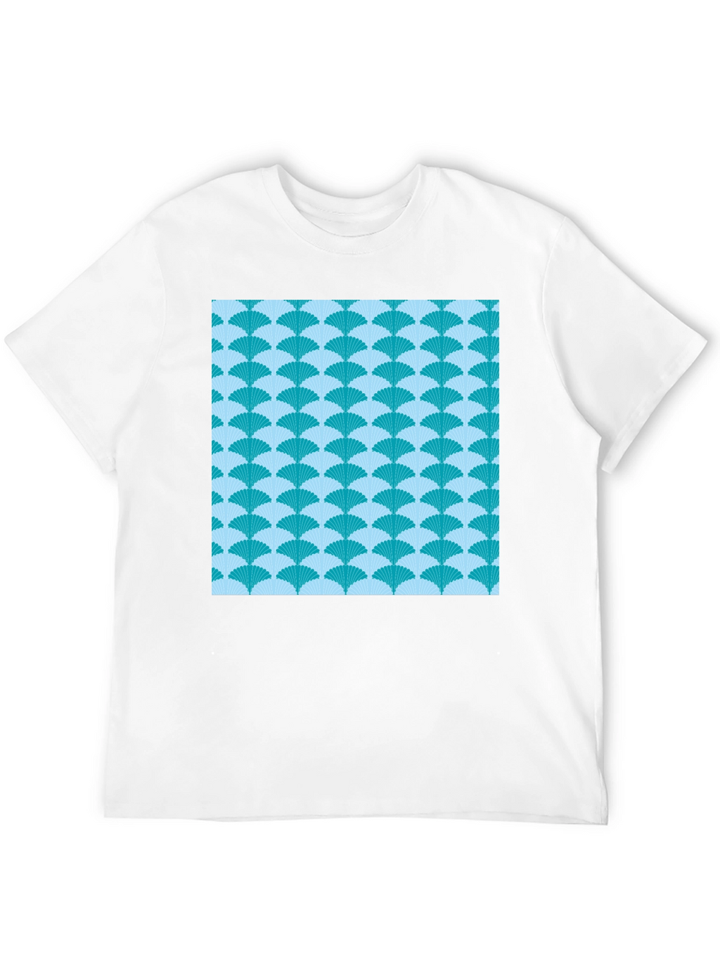 Fan Pattern Tee - Stylish Graphic Print T-Shirt