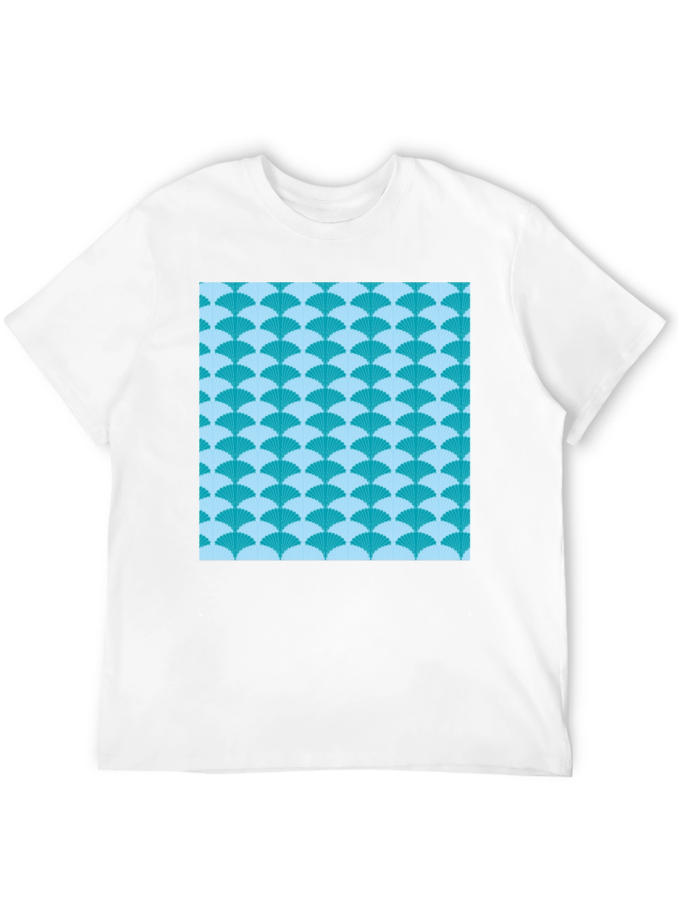 Fan Pattern Tee - Stylish Graphic Print T-Shirt