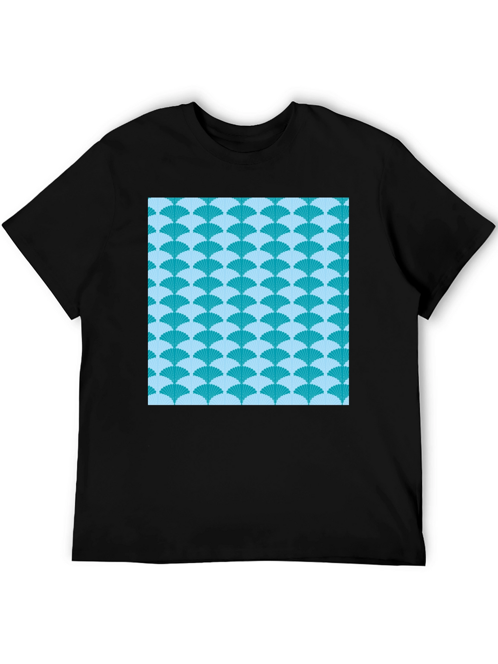 Fan Pattern Tee - Stylish Graphic Print T-Shirt