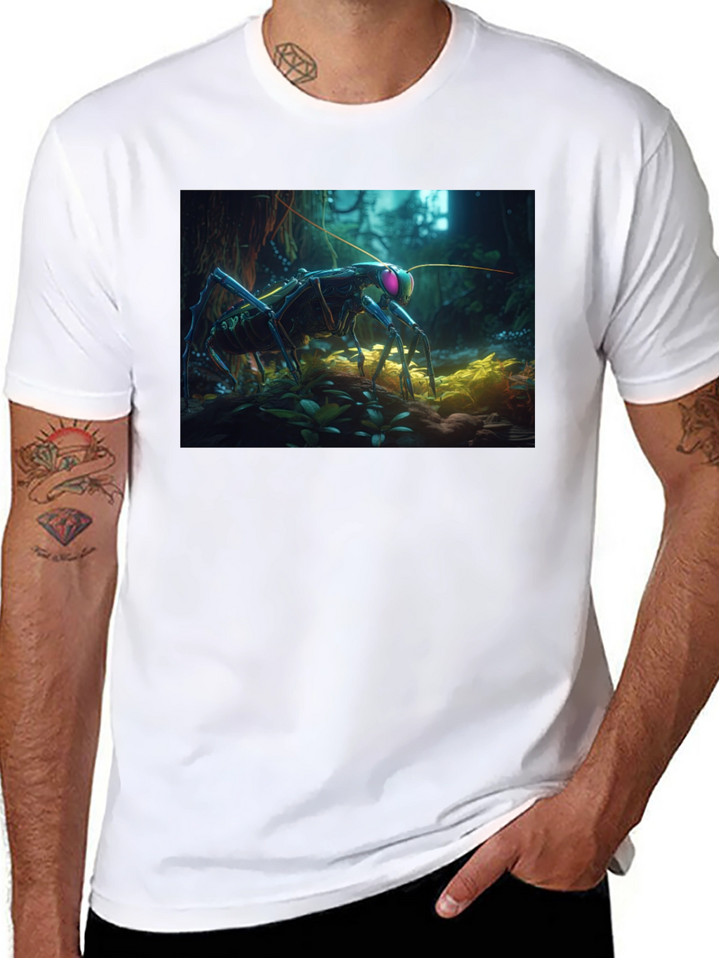 Surreal Bug Graphic Tee - Unique Design