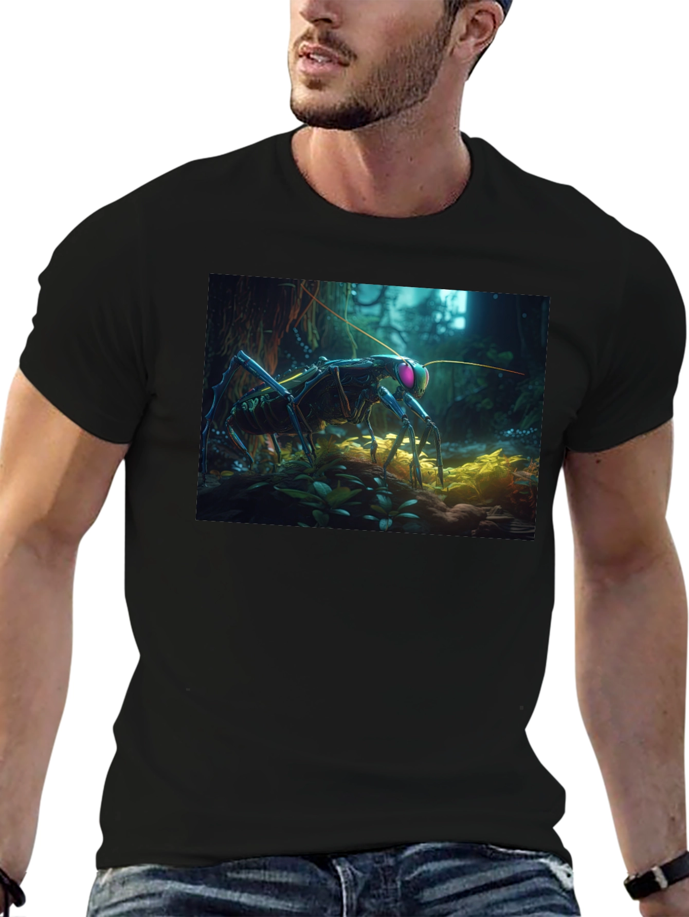 Surreal Bug Graphic Tee - Unique Design