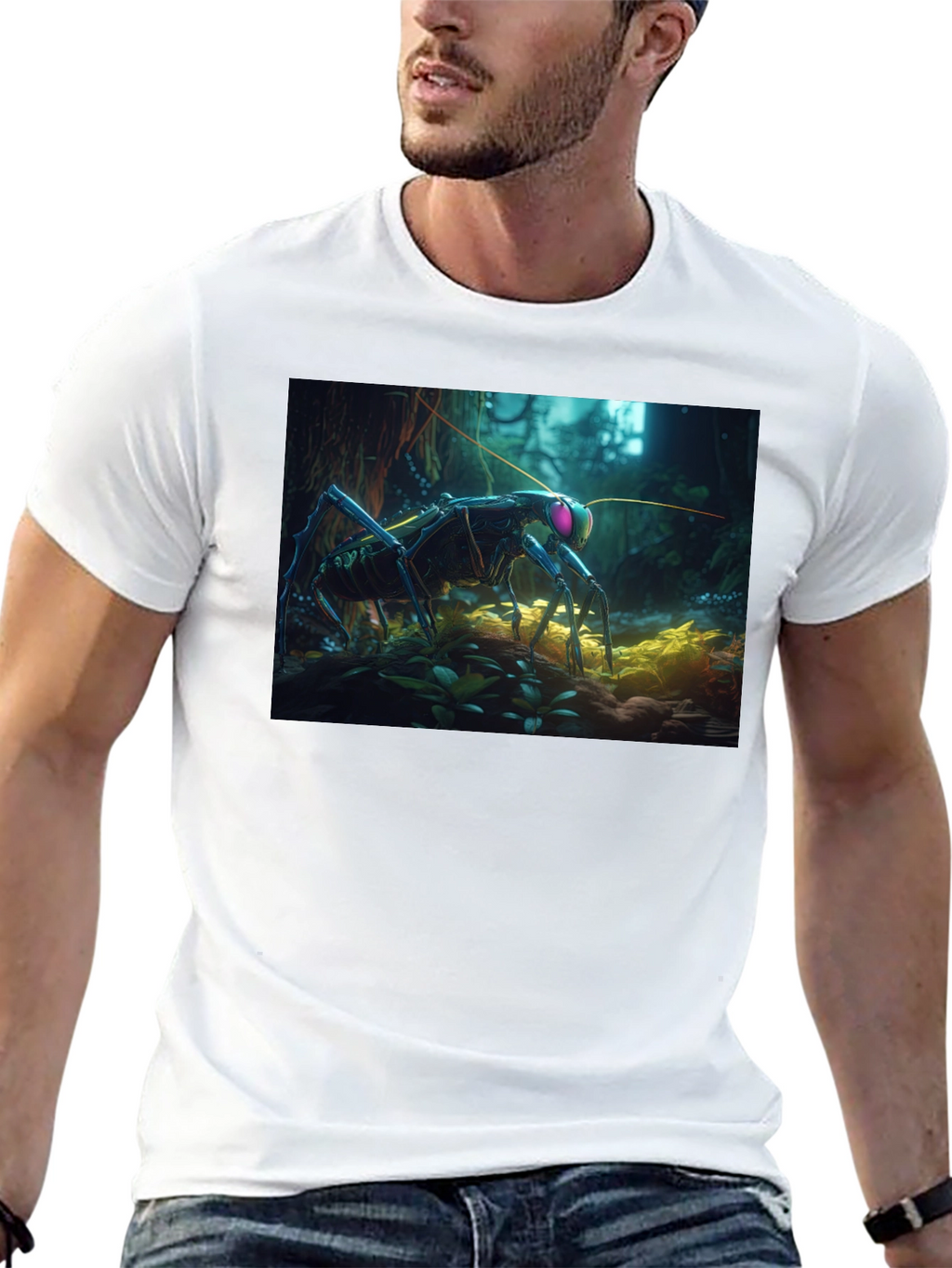 Surreal Bug Graphic Tee - Unique Design