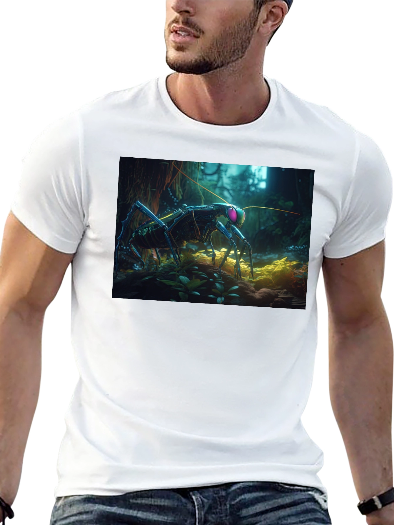 Surreal Bug Graphic Tee - Unique Design