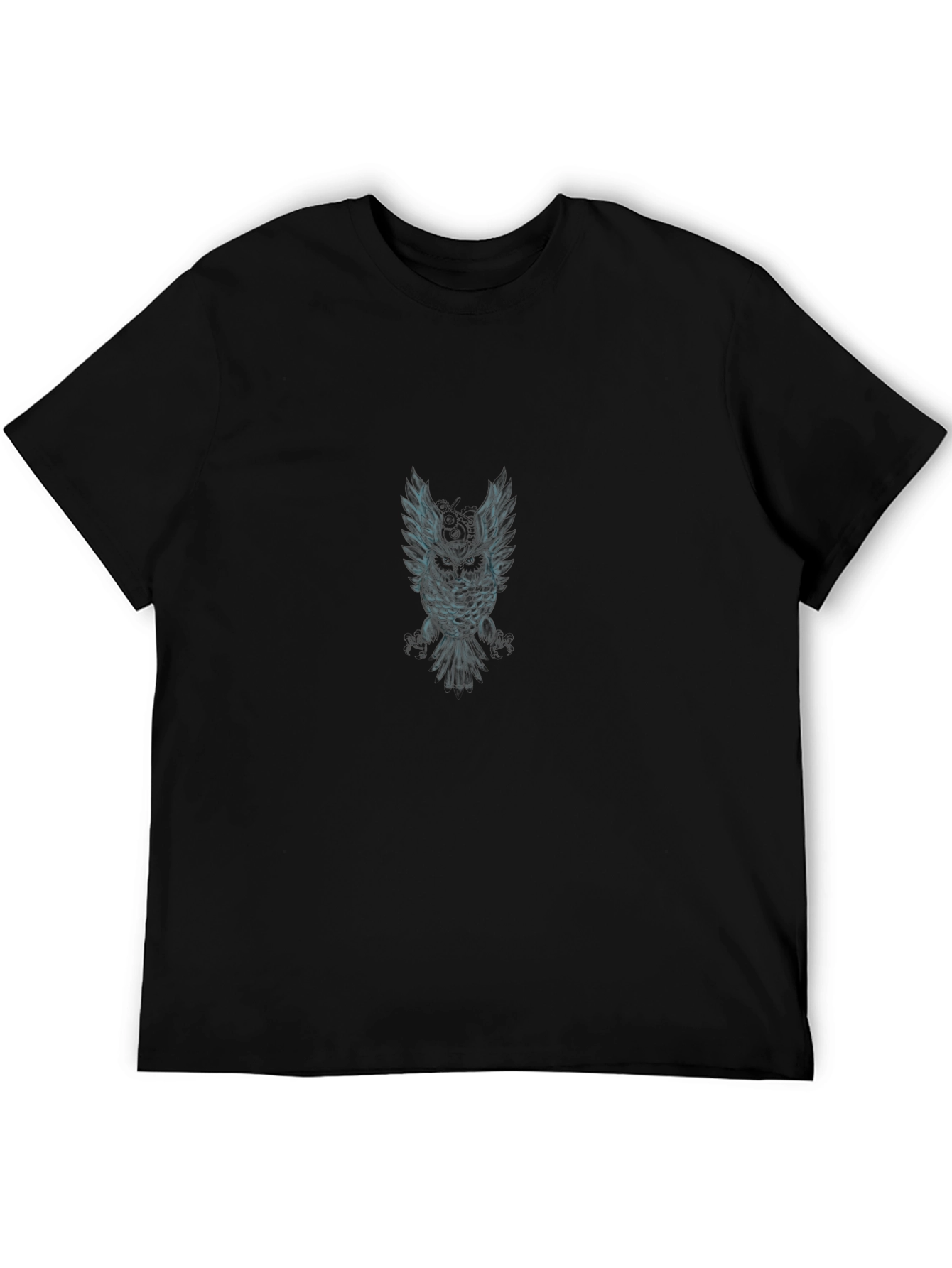 Black Owl Graphic Tee - Mens Short Sleeve Crew Neck